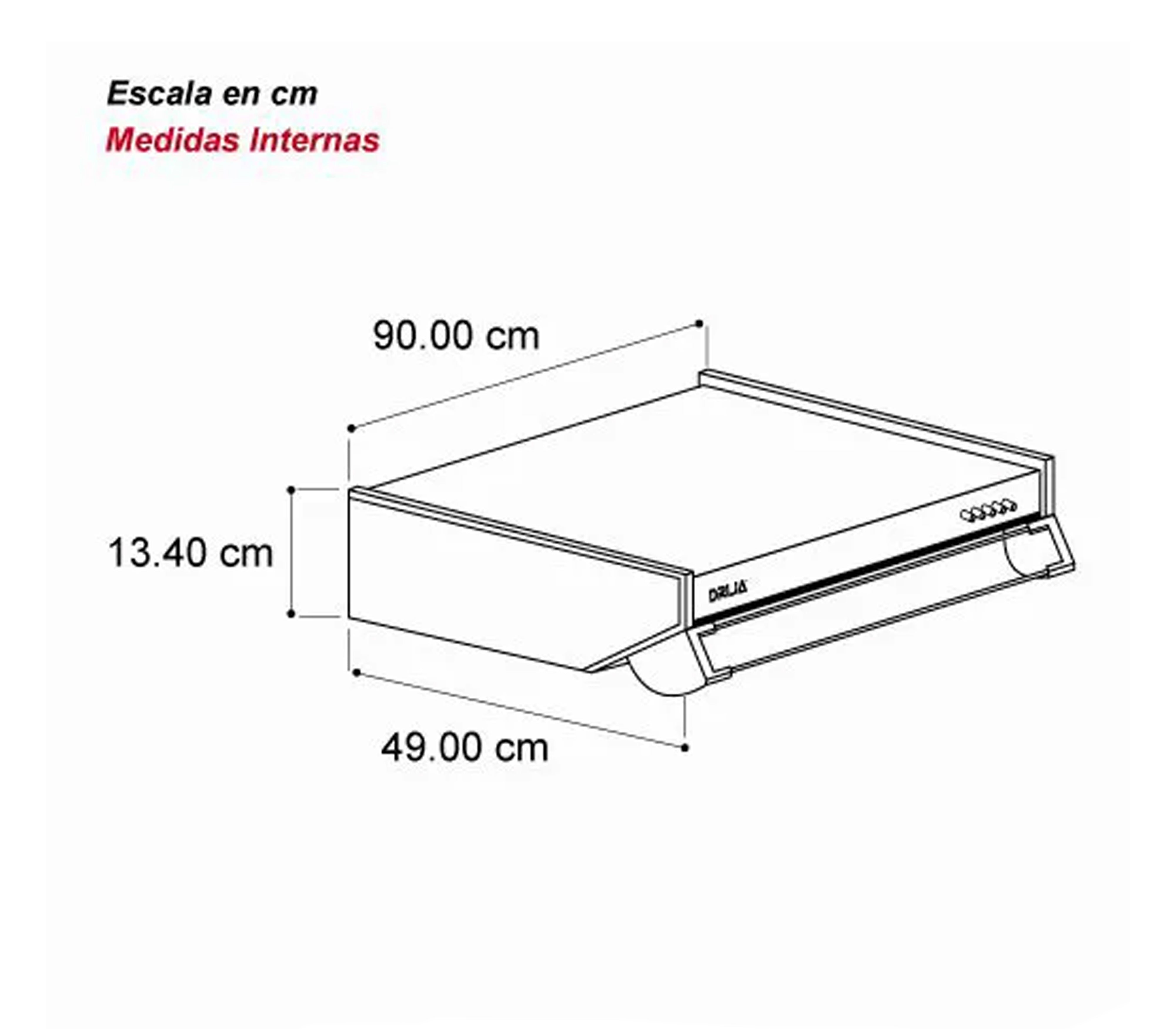 90cm Compact Steel Campana - Drija | Modern Kitchen Hood for Small Spaces - Perfect for Apartments, RVs & Tiny Homes
