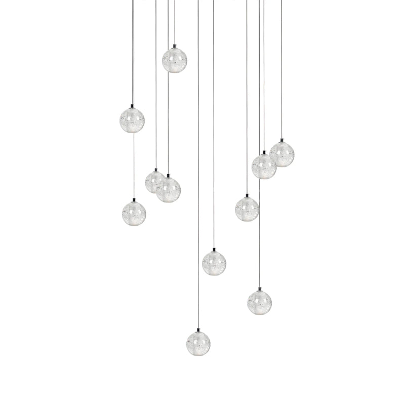 Elegant Ball Crystal Pendant Light - Modern Chandelier for Dining Room, Bedroom & Living Room Decor - Dimmable LED Hanging Light Fixture