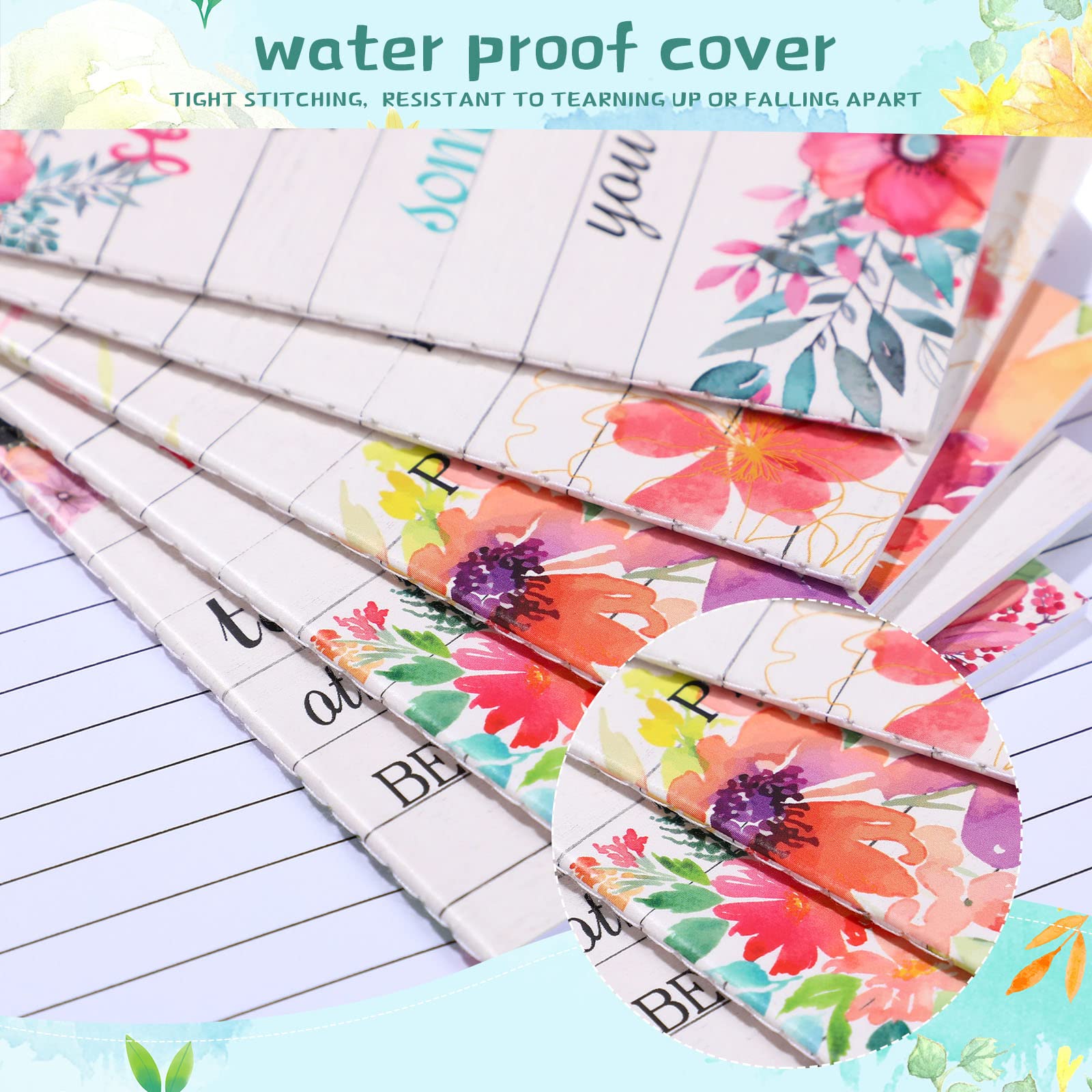 Outus 24 Pack Mini Motivational Notebooks - Inspirational Pocket Notepads for School, Office & Travel - Small Journal with 12 Floral Designs - Perfect Gift & Daily Encouragement Supplies