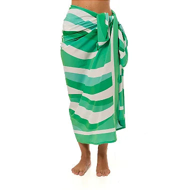 White Waves Swim Sarong Pareo Cover Up - Lightweight Beach Wrap for Women, Quick-Dry Swimwear Cover, Tropical Vacation Accessory | Perfect for Poolside, Beach Trips & Summer Getaways