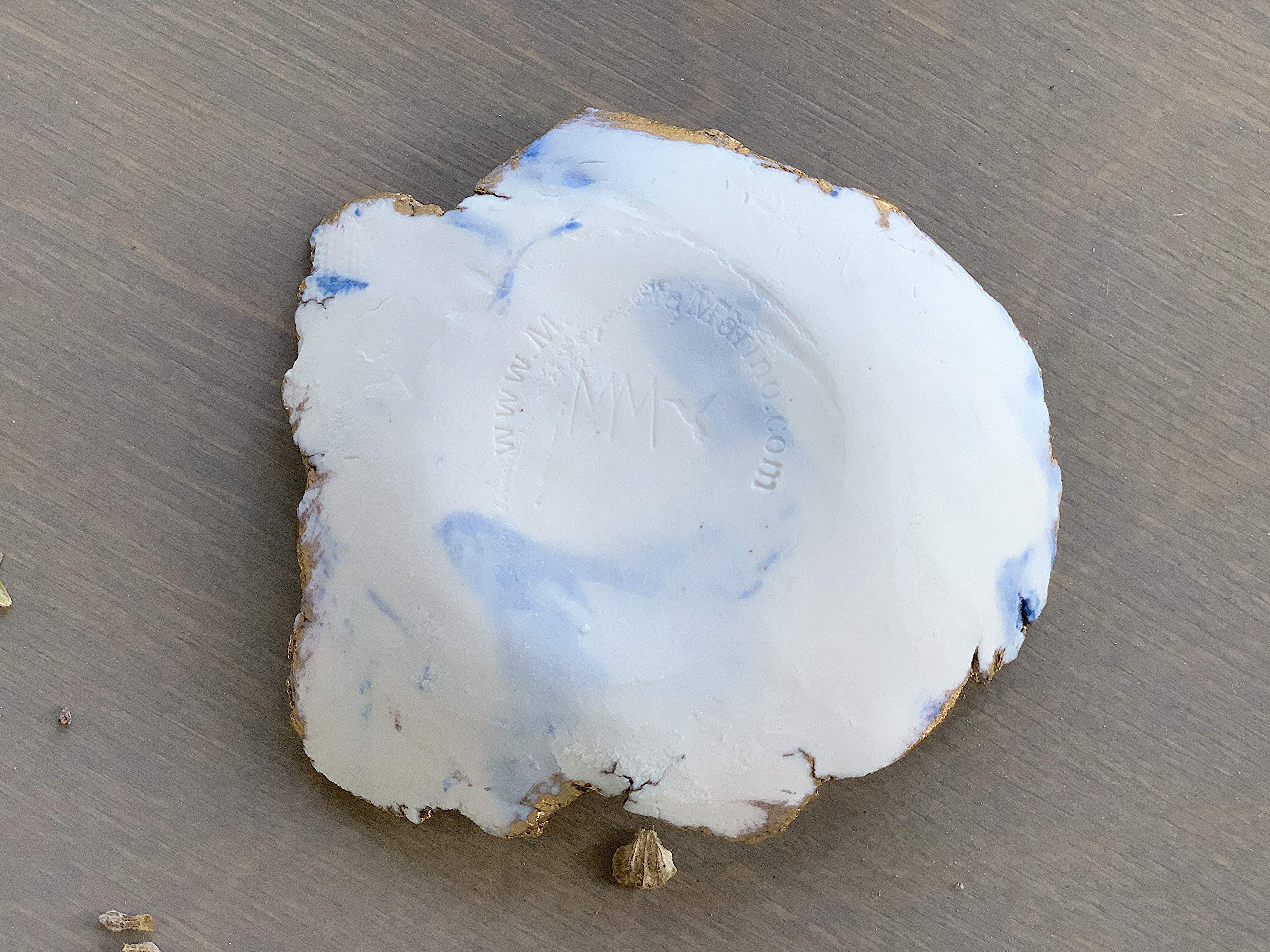 Handmade White Blue Gold Marbled Ceramic Ring Dish - Unique Jewelry Tray for Women & Men - Perfect for Wedding, Anniversary, Birthday Gifts - Elegant Home Decor for Bedroom, Bathroom & Vanity Organization