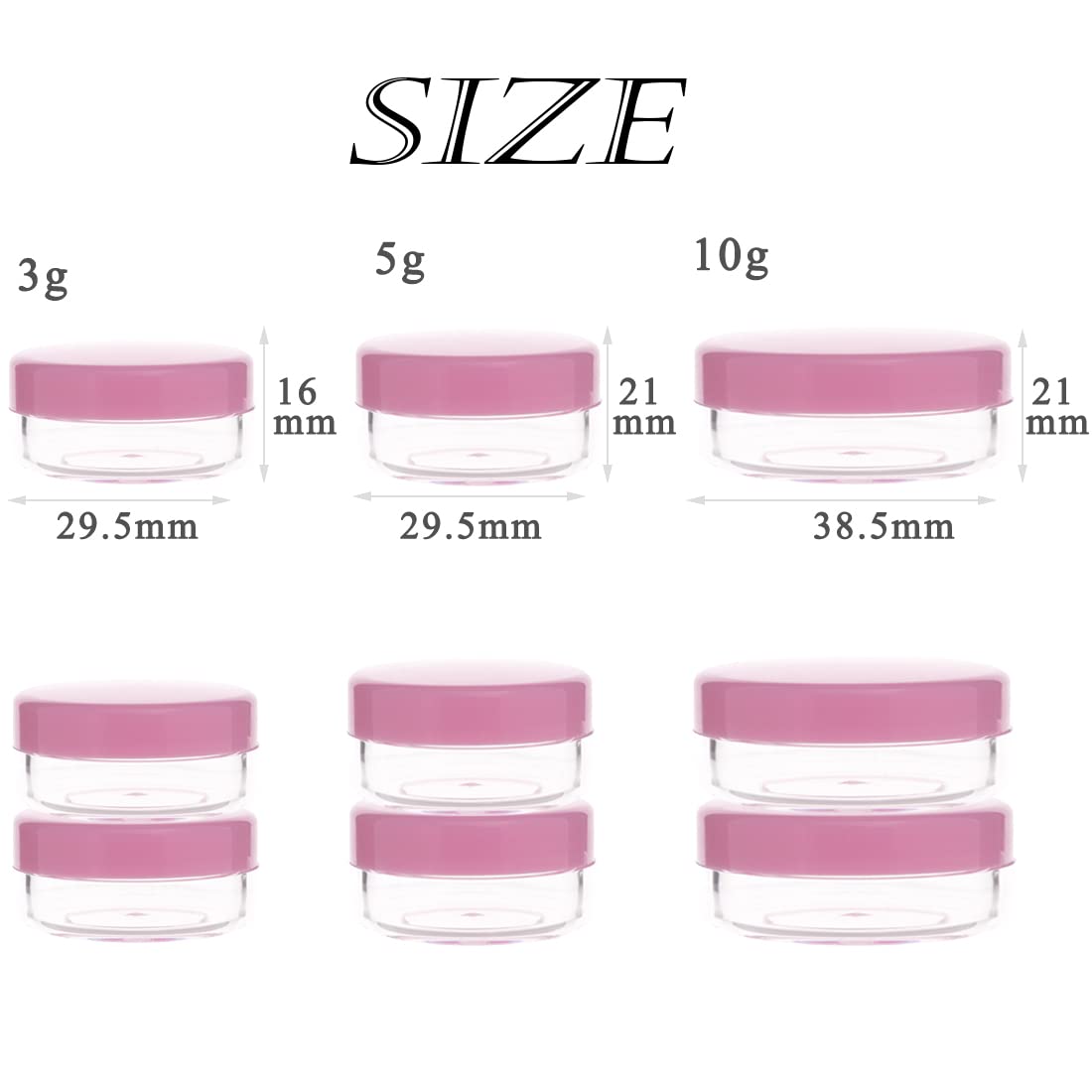 ZEJIA 100Pcs 5Gram Small Cosmetic Containers with Pink Lids - Travel Size Makeup Sample Jars for Lip Balm, Cream, Lotion - Perfect for DIY Beauty, Salon Use & On-the-Go Touch Ups