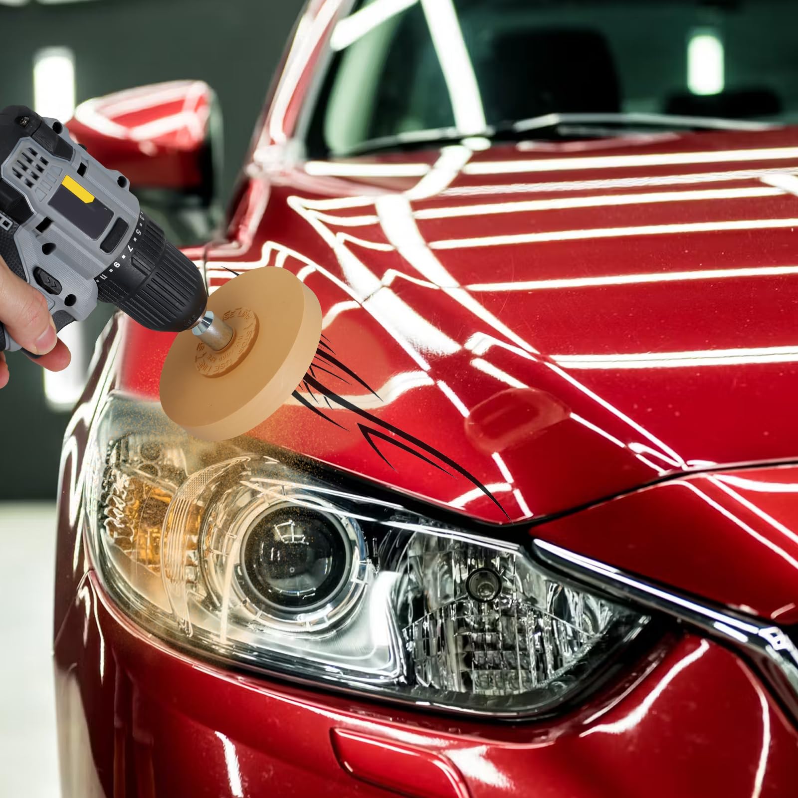 2PCS 4-Inch Rubber Decal Remover Wheel - Safe Car Sticker & Adhesive Removal Tool for Vinyl, Bumper Stickers - Smooth Eraser Wheel for Auto Detailing & DIY Projects