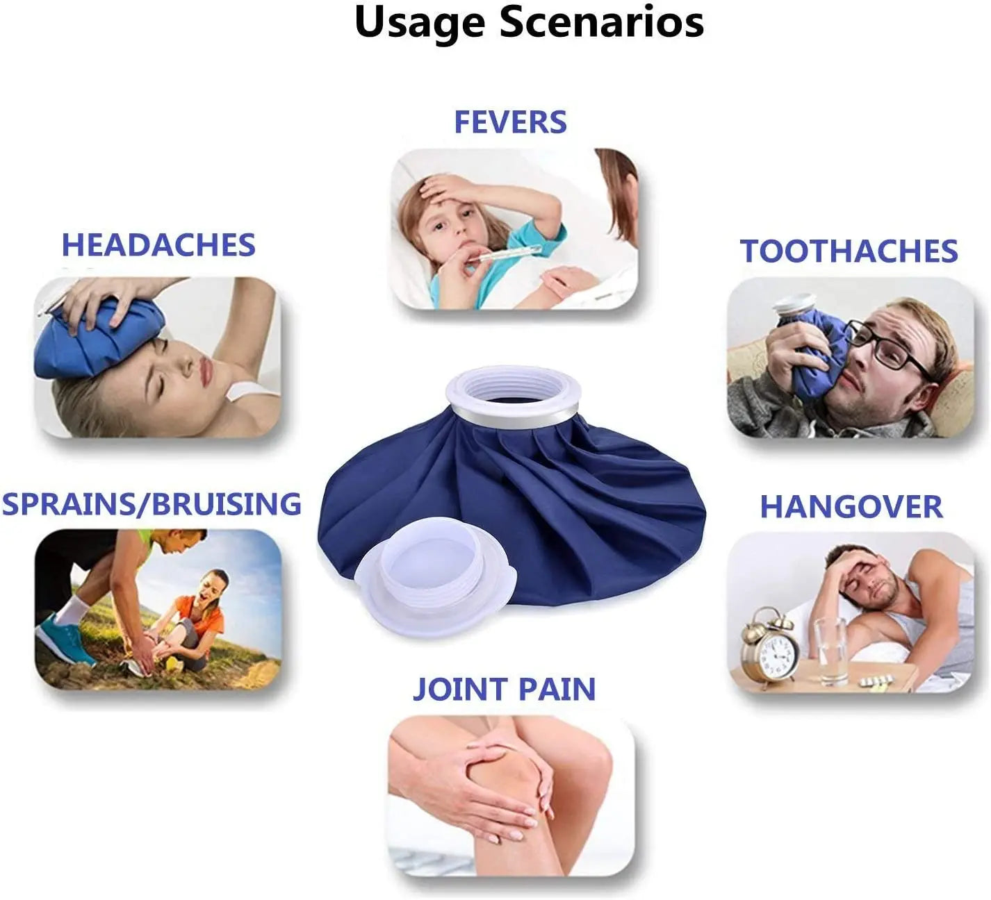 Reusable Ice Pack for Pain Relief - Hot & Cold Therapy Gel Wrap for Knee, Ankle, Shoulder, Neck, Calf - Sprain Recovery & Muscle Pain Relief - Perfect for Sports Injuries, Post-Workout Recovery & Arthritis Pain