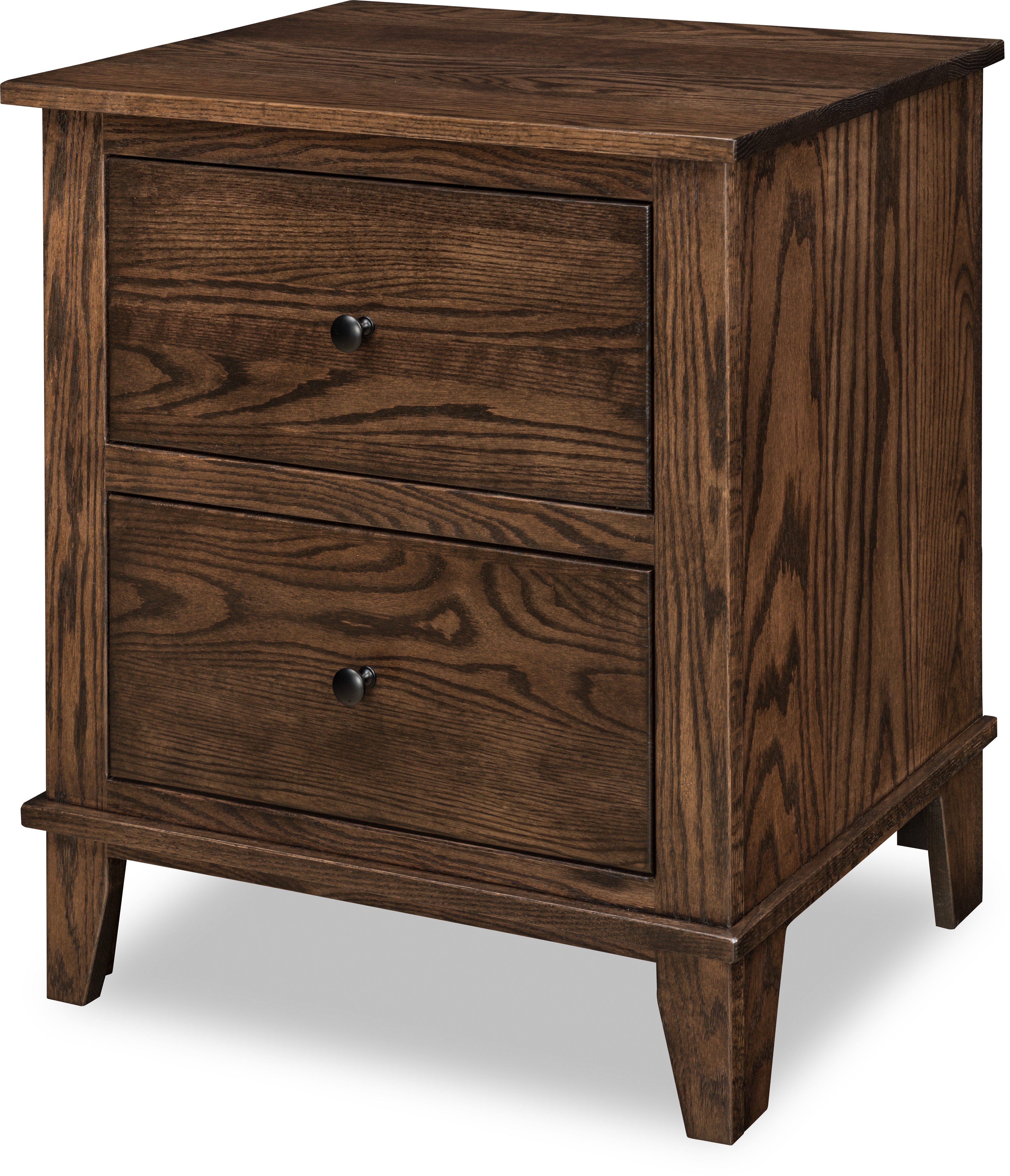 Madison 2 Drawer Nightstand - Modern Bedside Table with Storage for Bedroom, Living Room & Office - Compact Night Stand with Drawers for Home Decor