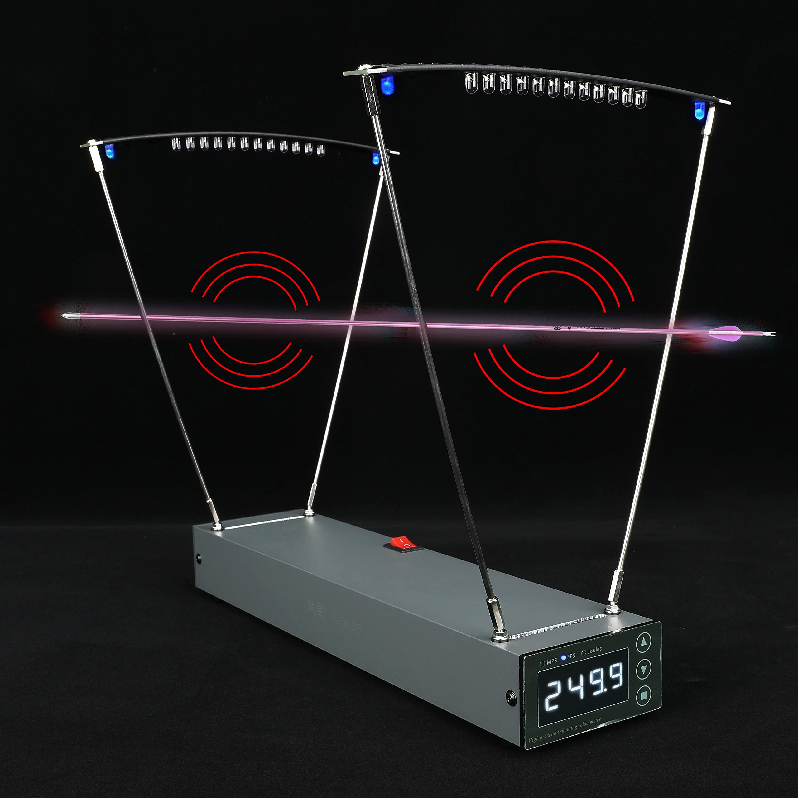 Ballistic Precision Chronograph - High Accuracy Bullet & Bow Velocity Tester with FPS/MPS Readings - Perfect for Shooting Ranges, Archery Practice & Slingshot Speed Measurement