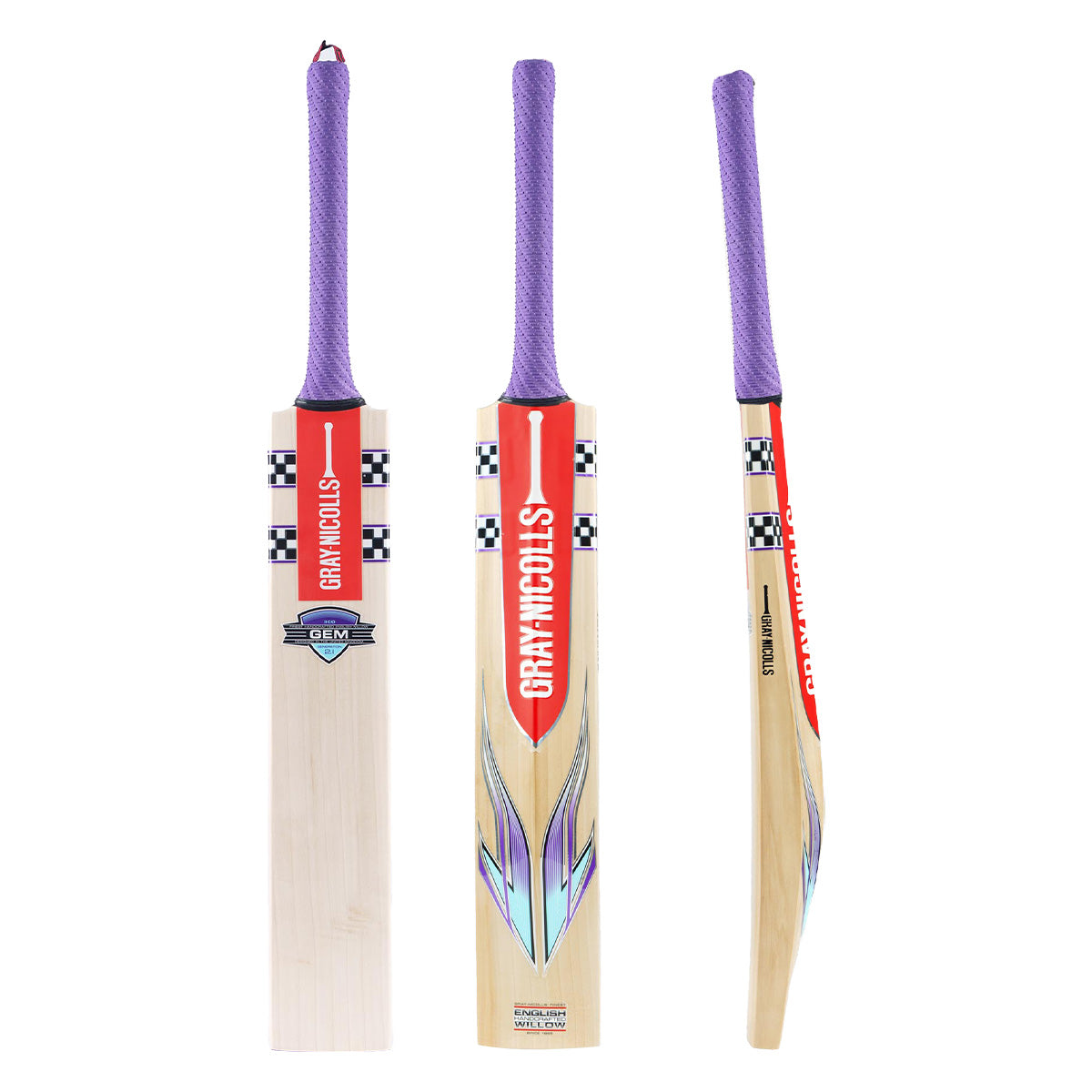 Gray Nicolls Gem 2.1 Power Junior Cricket Bat - Lightweight English Willow for Youth Players - Perfect for Practice Matches & Training Sessions
