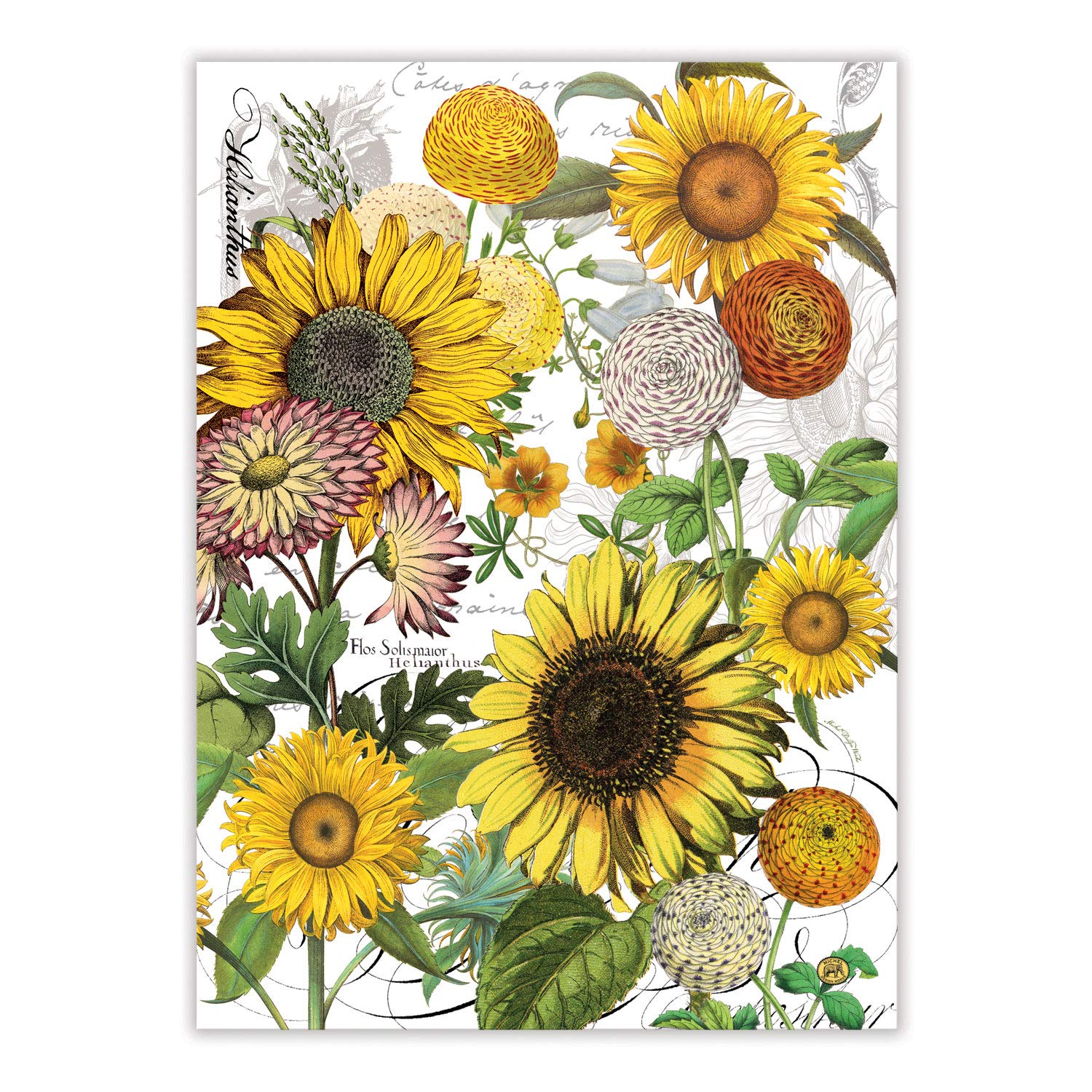 Michel Design Works 100% Cotton Sunflower Kitchen Towel - Absorbent & Durable Dish Towels for Drying Hands, Dishes & Cleaning - Perfect for Farmhouse, Country & Modern Kitchens