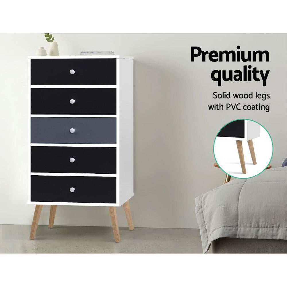 5-Drawer Chest Dresser for Bedroom - Tallboy Storage Cabinet with Ample Space - Perfect for Organizing Clothes, Linens & Accessories in Home or Dorm Room
