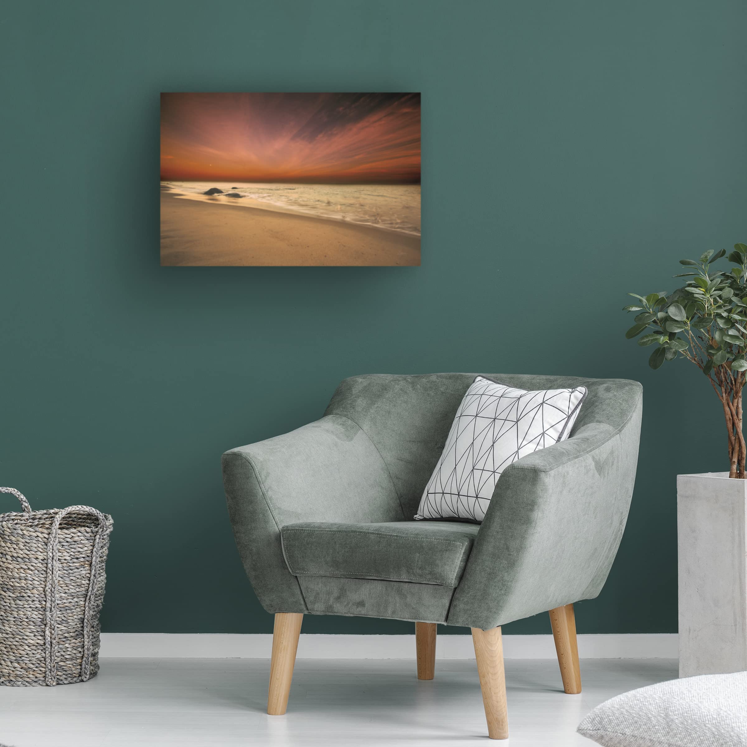 Trademark Fine Art 'Marthas Vineyard Beach III' by Aledanda - 16x24 Canvas Wall Art Print - Coastal Home Decor for Living Room, Bedroom & Office