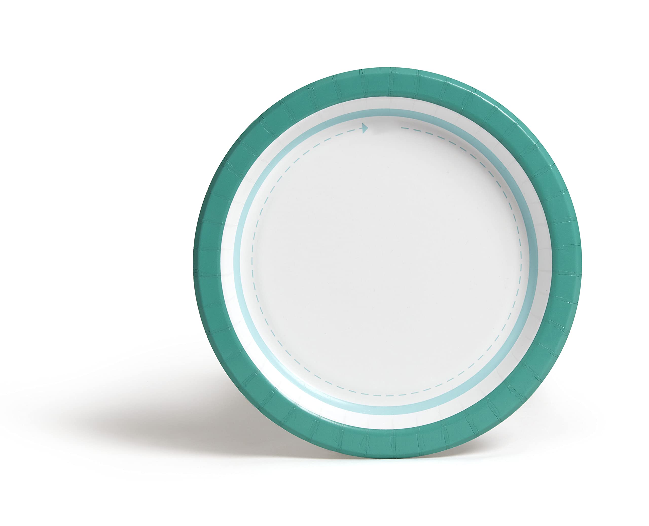 Eco-Friendly 8.5 Inch Teal and White Paper Plates - 500 Count Bulk Pack for Parties, Picnics, BBQs & Catering Events