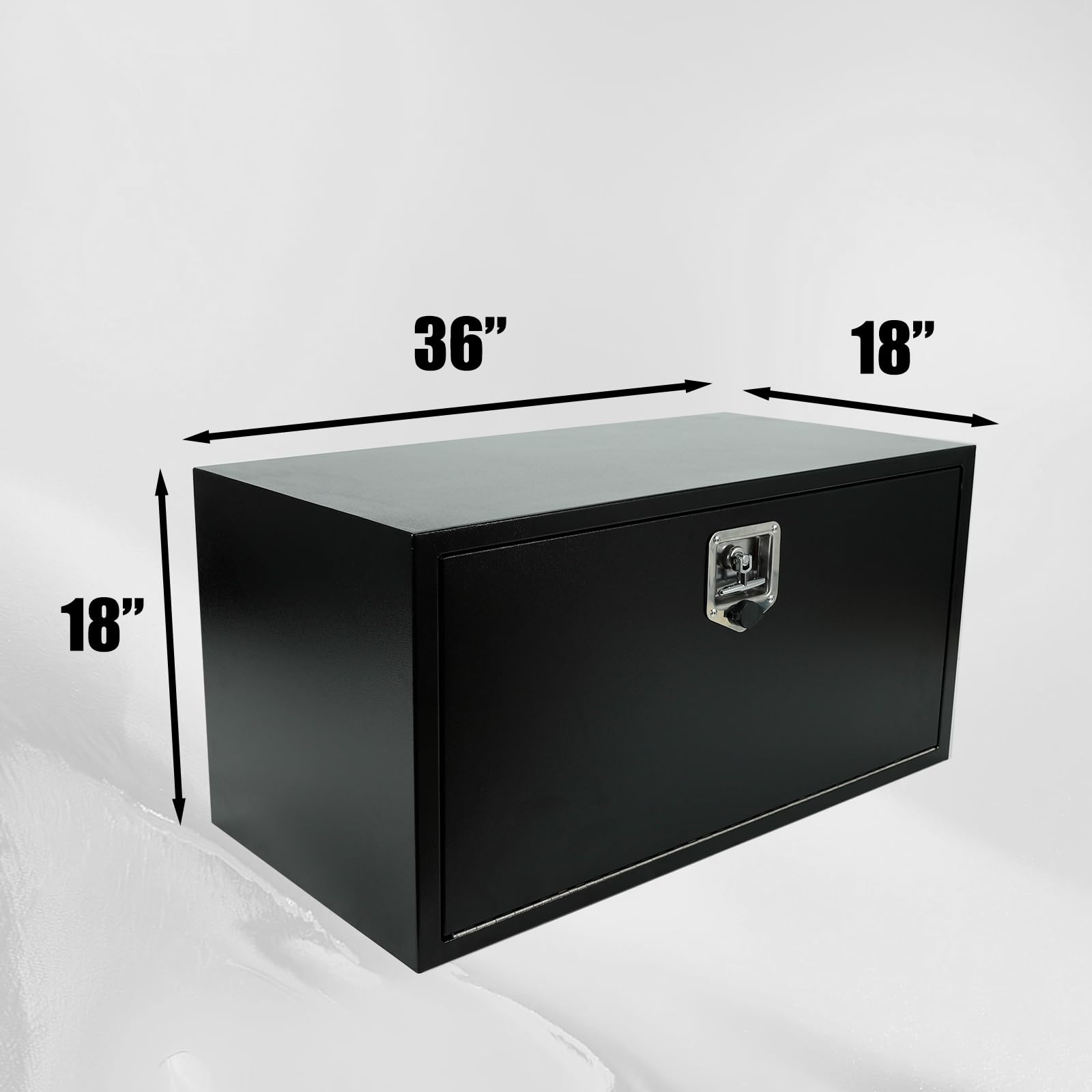 Confote Black Steel Underbody Truck Tool Box with T-Handle Lock - Heavy Duty 36