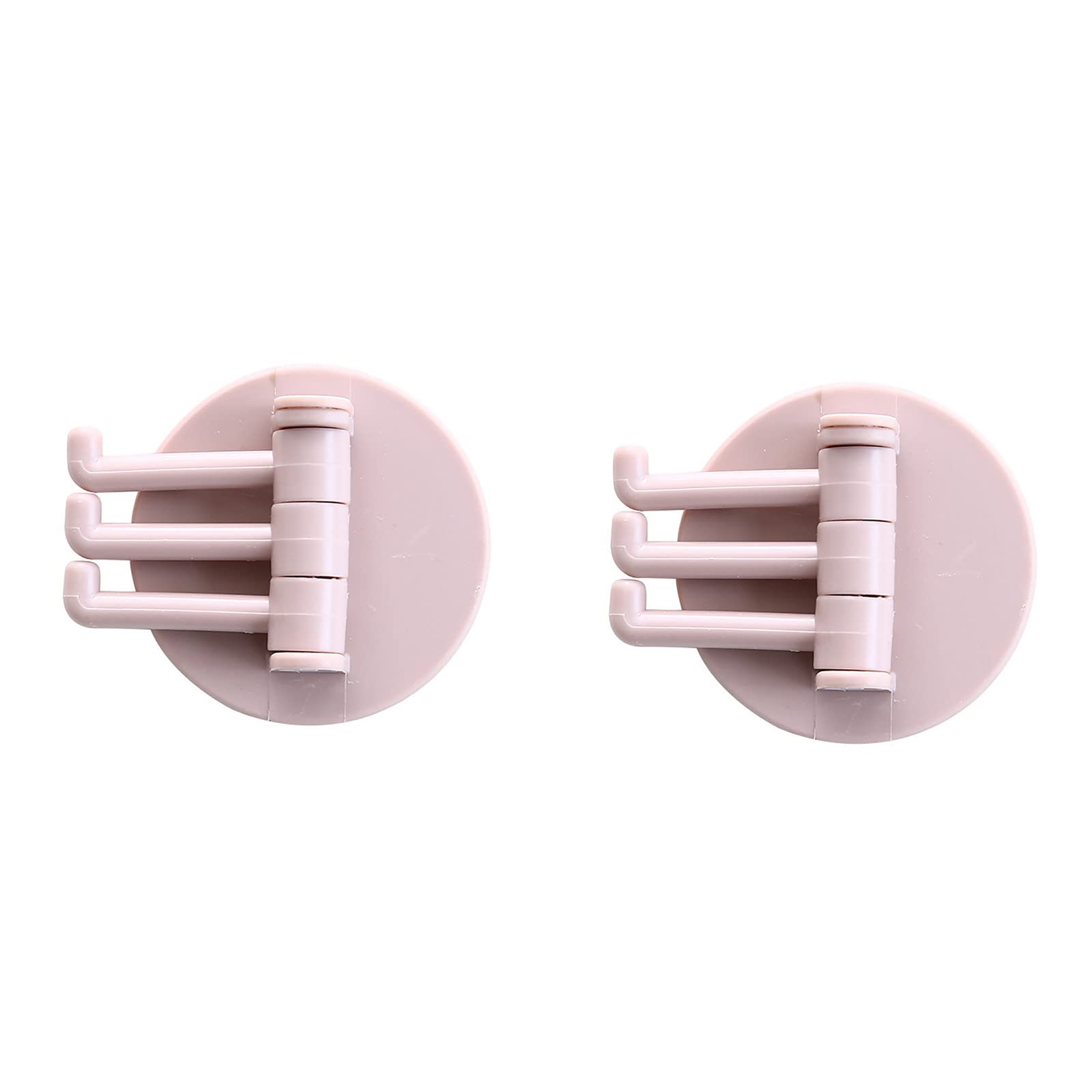 LACACA Rotatable Adhesive Hooks - Strong Wall Hooks for Bathroom & Shower Shelves (Pink) - Space Saving Home Solution