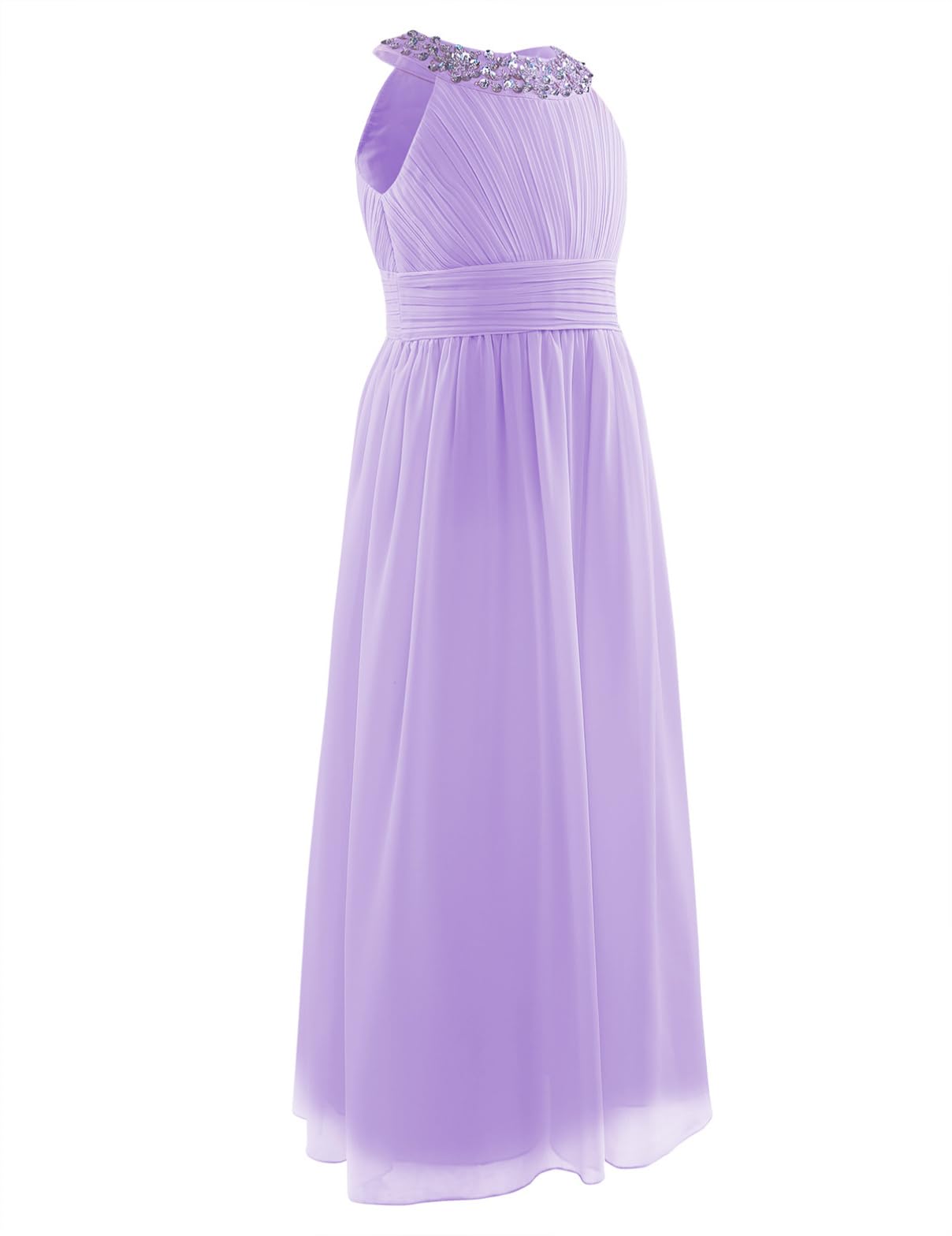 Flower Girl Dress for Kids - Princess Sleeveless Chiffon Gown with Round Neck for Weddings, Pageants & Banquets | Perfect for Flower Girls, Birthday Parties & Special Occasions