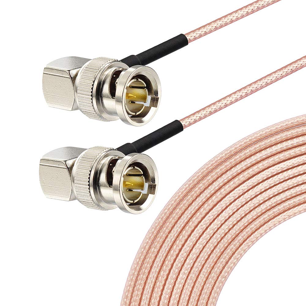 Superbat HD-SDI 3G SDI Cable 1ft BNC Cable 75ohm for Cameras, Video Equipment & Broadcast - Supports HD-SDI/3G-SDI/4K/8K, Right Angle SDI Video Cable for Studio, Live Streaming & Professional Video Production