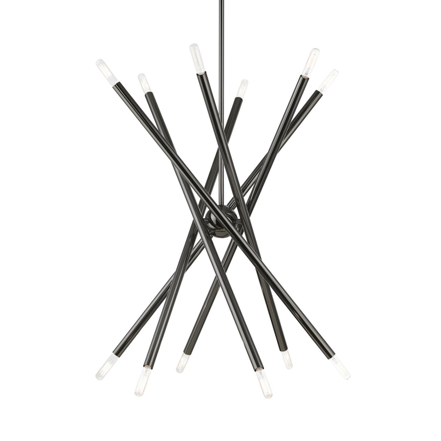 Livex Lighting 46776-46 Soho Black Chrome Chandelier - Elegant Ceiling Light Fixture for Dining Room, Living Room & Bedroom