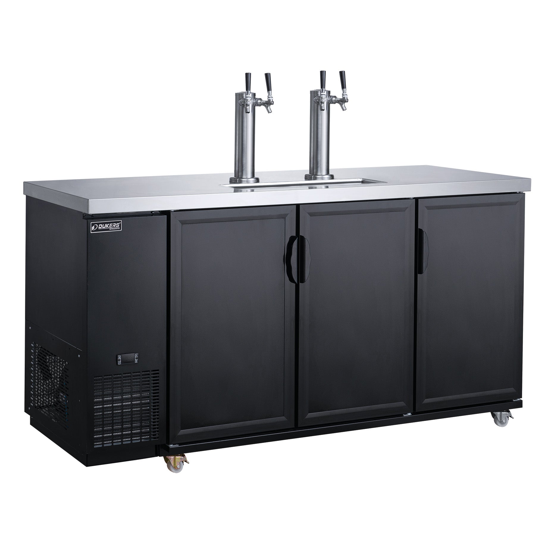 Dukers DKB72 M3 Double Tap Kegerator - Commercial & Home Beer Dispenser for Bars, Parties & Outdoor Events
