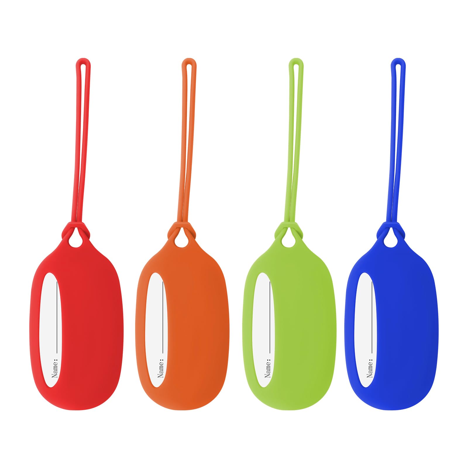 Durable Silicone Luggage Tags 4-Pack - TSA Approved Suitcase Identifiers for Travel - Cute & Stylish Bag Tags for Women & Men - Perfect for Airports, Cruises, and Business Trips