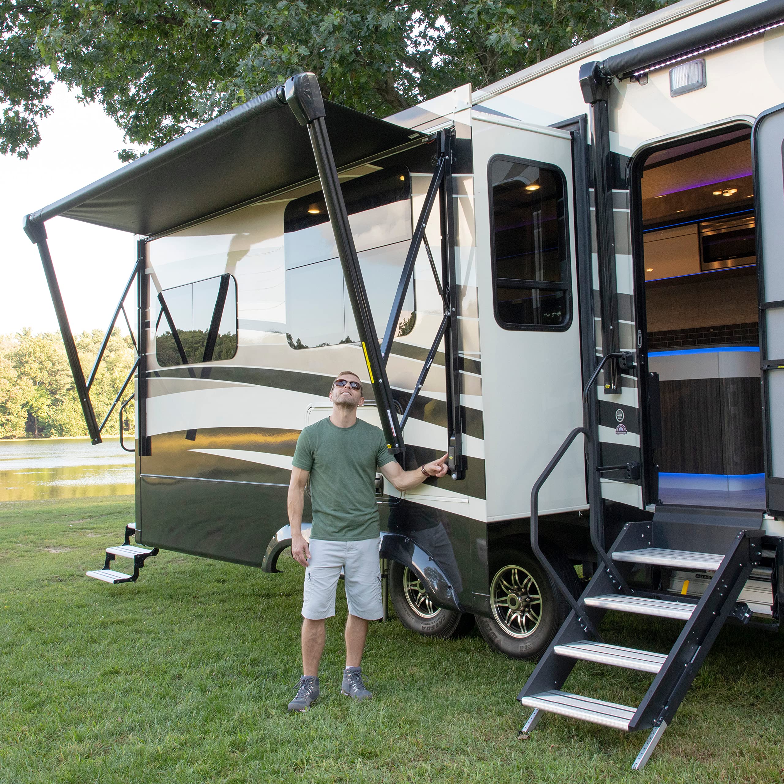 Premium Power & Hybrid RV Awning Kits for 5th Wheel, Travel Trailer & Motorhome - Durable Shade Solution for Outdoor Camping & Road Trips