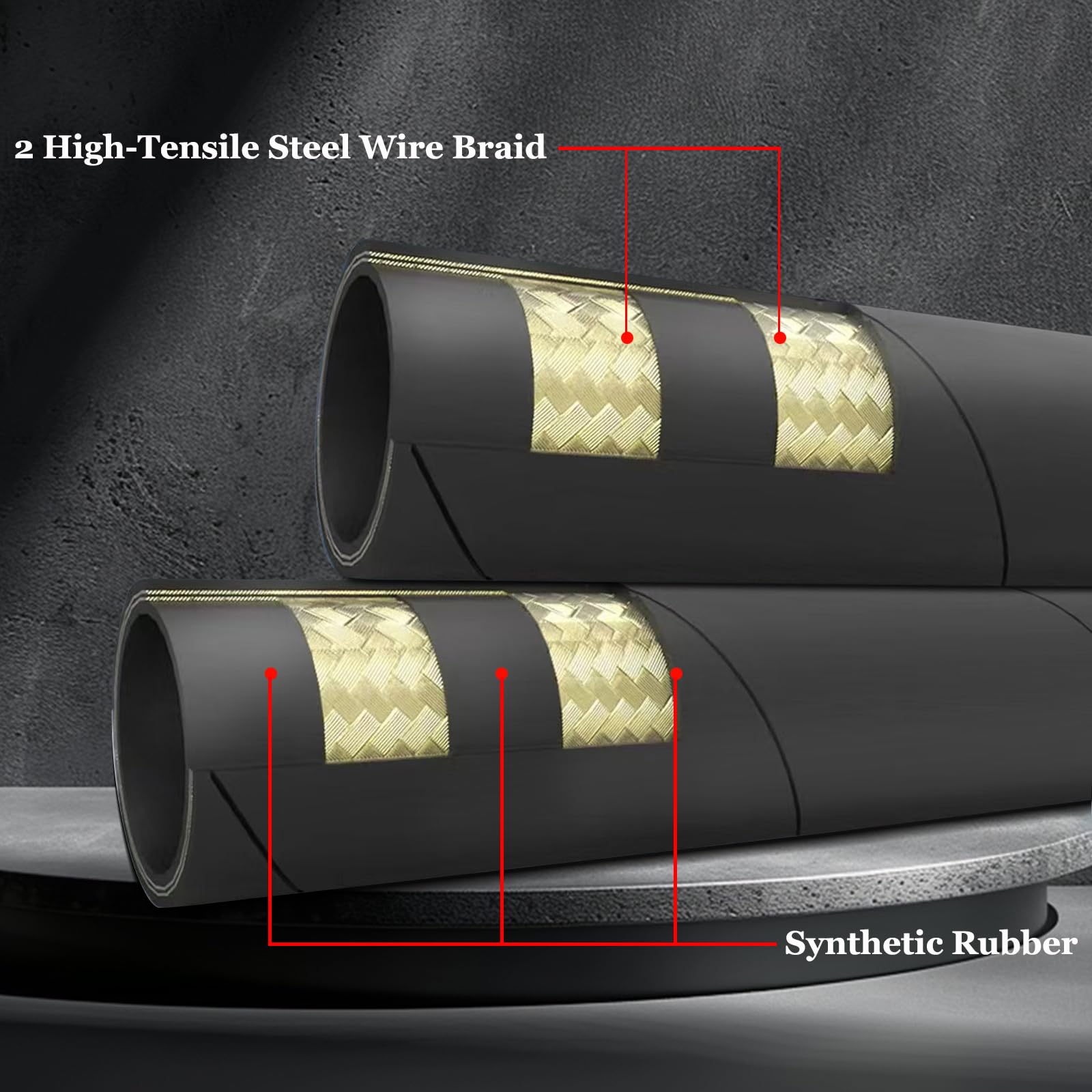 100 Ft 3/8 Inch Hydraulic Hose with 20PCS 3/8