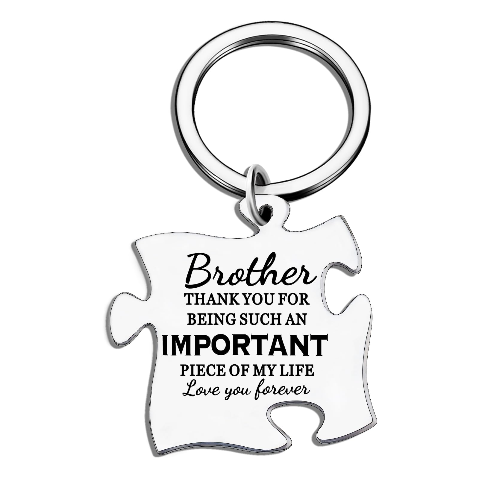 Personalized Keychain Gift for Brother - Engraved Birthday Present from Sister - Perfect for Adult Brothers, Big Brother Gifts & Special Occasions - Ideal for Birthdays, Christmas & Brother's Day