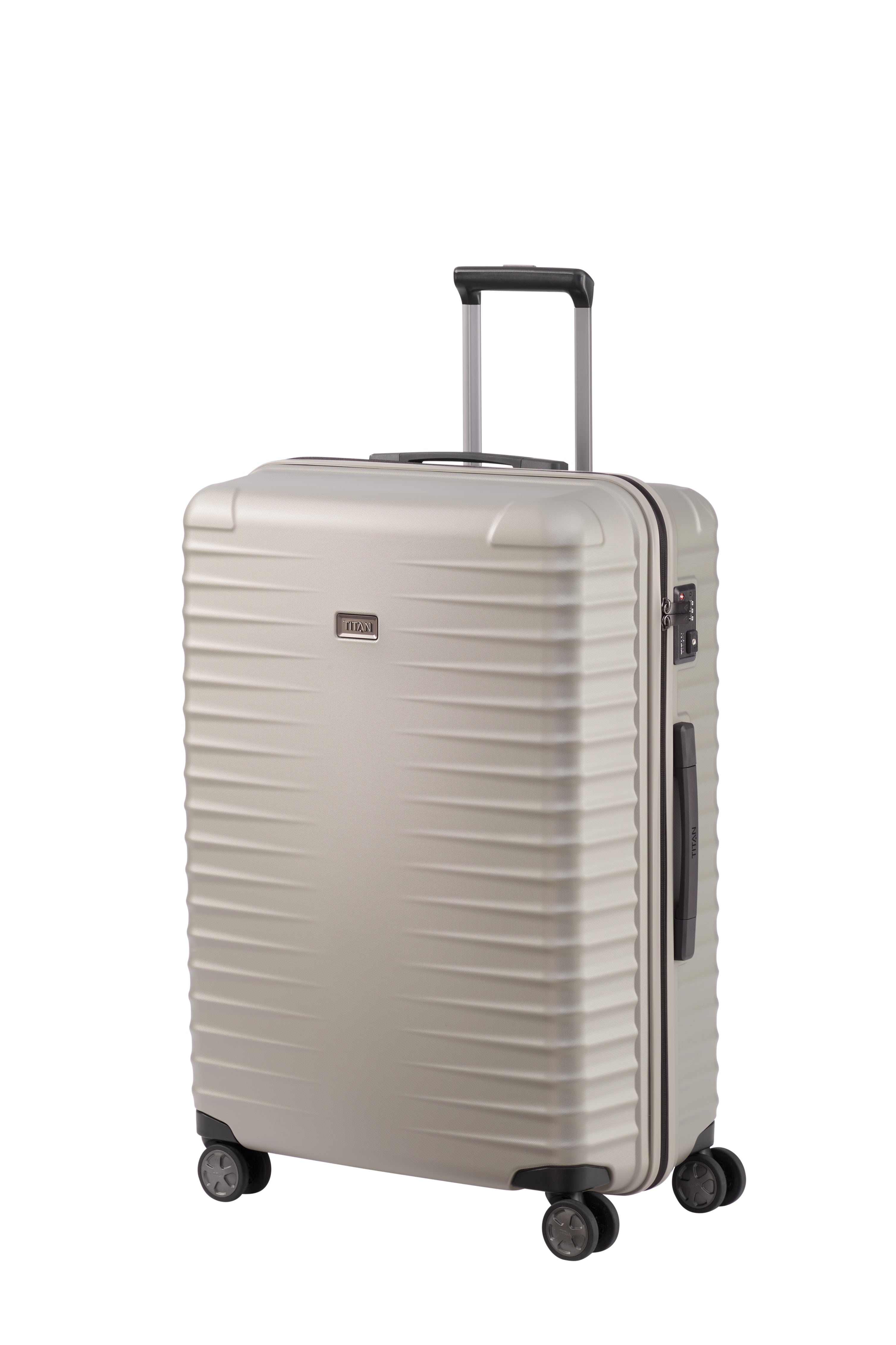 Titan LITRON Trolley L Large Luggage - Premium Expandable Suitcase with 360° Spinner Wheels for Travel, Business & Vacation (Black) - Perfect for Airlines, Road Trips & International Adventures