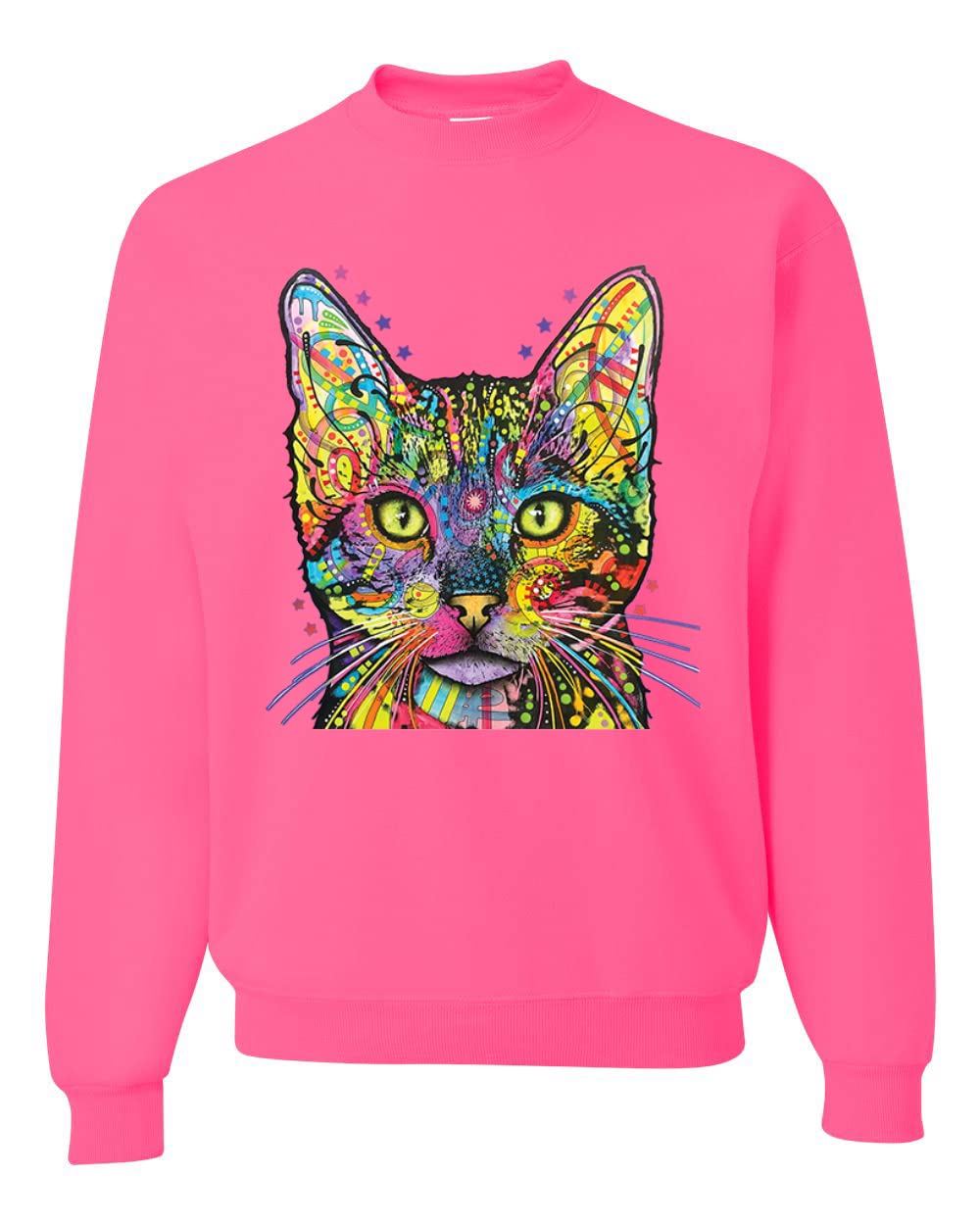 Colorful Cat Sweatshirt | Cat Mom & Cat Dad Unisex Crewneck | Dean Russo Art Animal Lover Gift | Perfect for Casual Wear & Pet Lovers