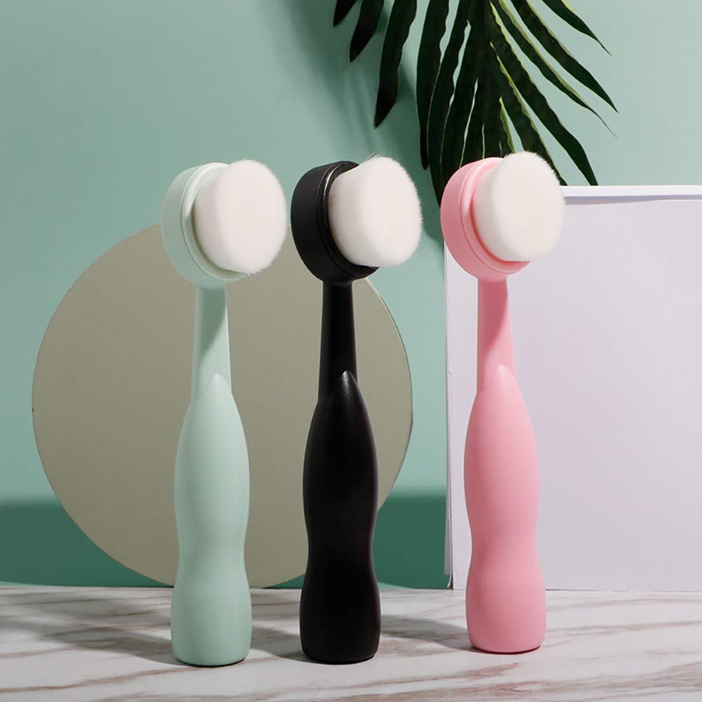 1Pc Facial Cleansing Brush - Superfine Synthetic Bristles for Gentle Exfoliation & Deep Cleansing | Handheld Manual Face Brush for Daily Skincare Routine | Perfect for Sensitive Skin & Makeup Removal
