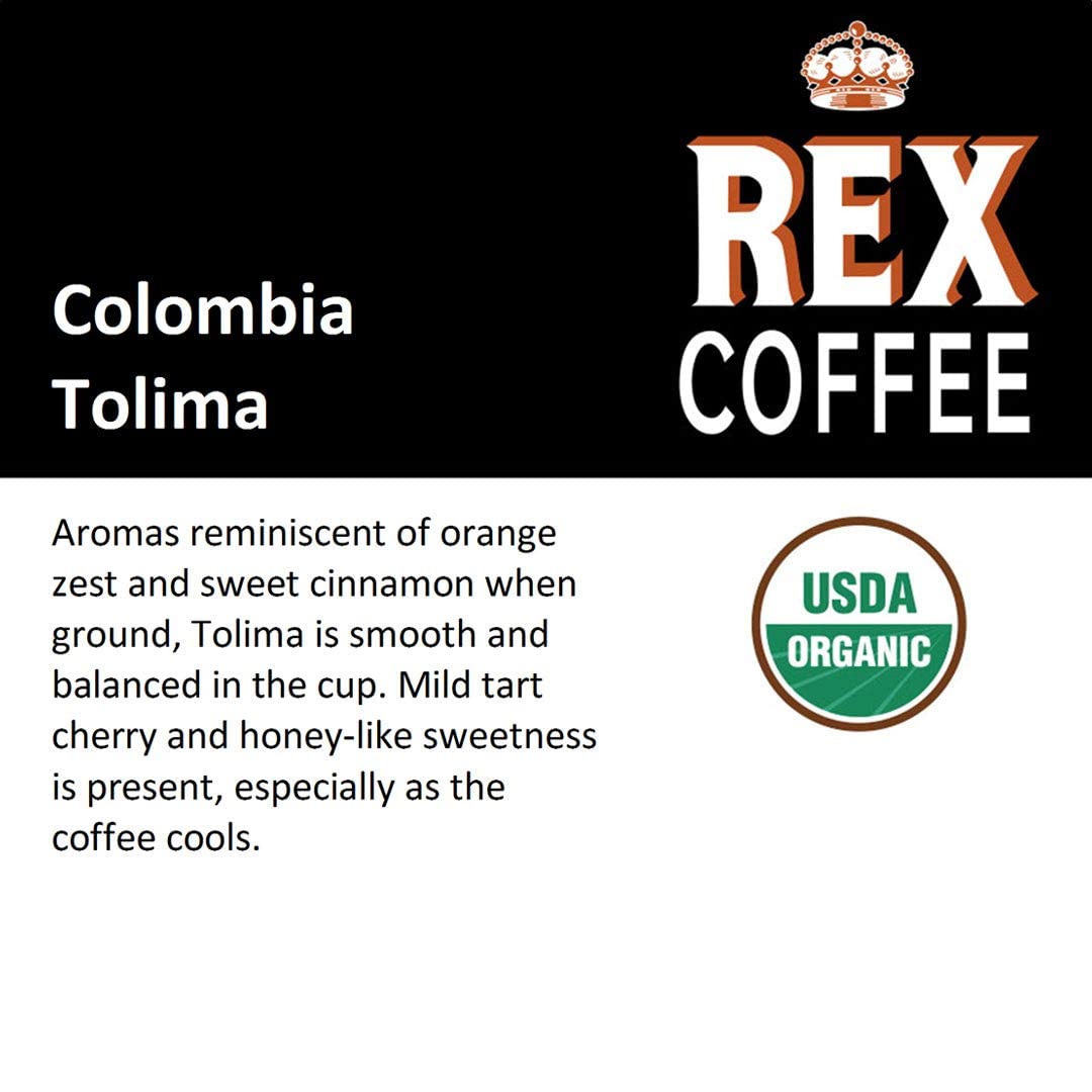 Organic Colombia Tolima Medium Roast Whole Bean Coffee - Single Origin, 32oz (Pack of 4) | Premium Arabica Beans for Home Brewing, Office & Gifts