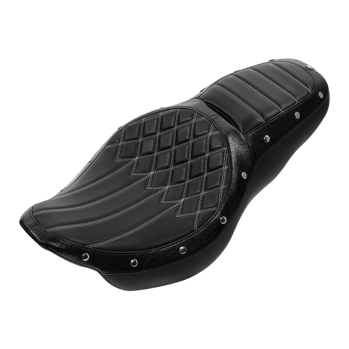 Harley Davidson Road King Street Glide Electra Glide Road Glide 2-Up Bucket Seat - Compatible with 2009-2023 Models - Comfortable Motorcycle Driver & Passenger Seat for Long Rides - Perfect for Touring, Cruising and Road Trips