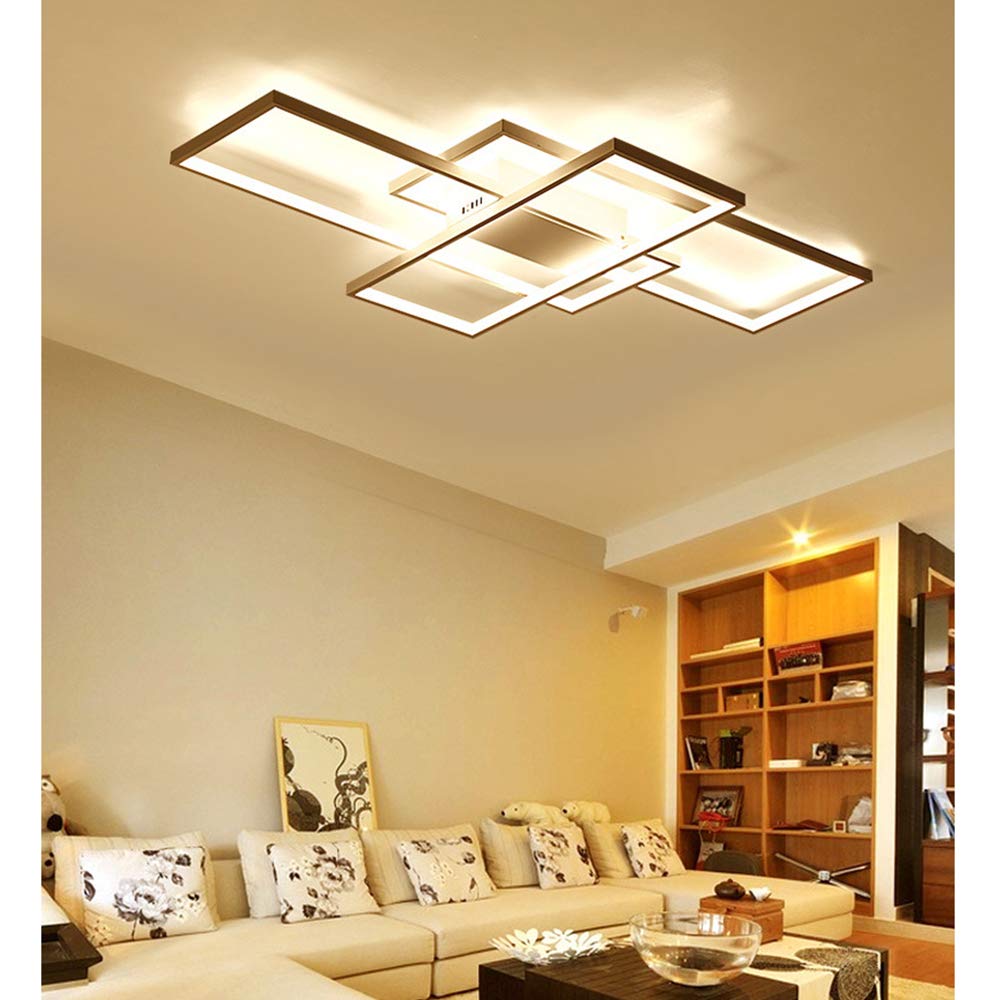 Dimmable LED Ceiling Light with Remote Control - Modern Flush Mount Acrylic Chandelier for Living Room, Kitchen Island, Dining Room, Bedroom & Bathroom | Energy-Efficient Home Lighting Solution for Stylish Interior Decor