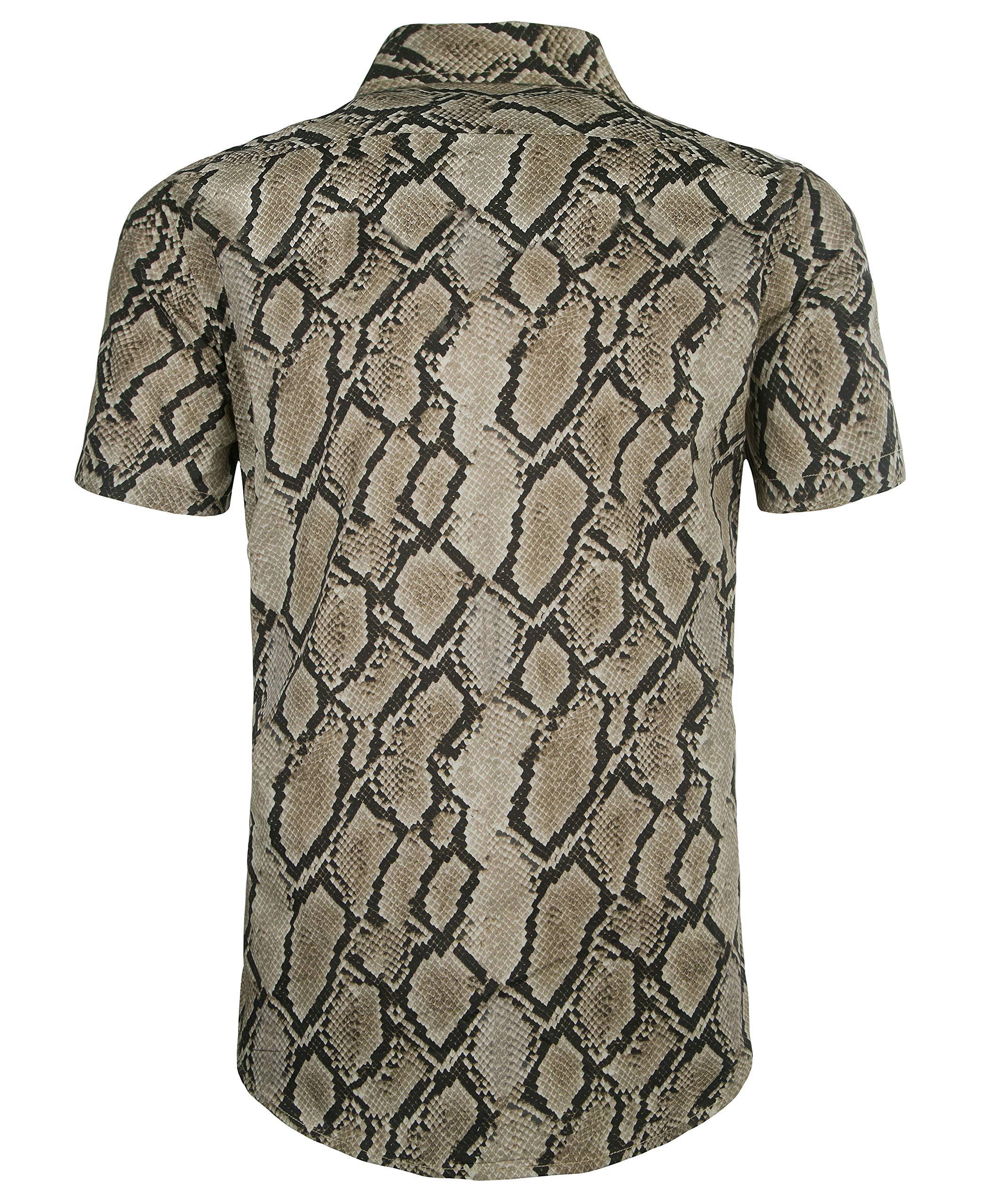 AVANZADA Men's Short Sleeve Hawaiian Shirt - 3D Leopard Print Button Down Casual Shirt for Men | Tropical Beach Vacation, Summer Party & Aloha Style Shirt