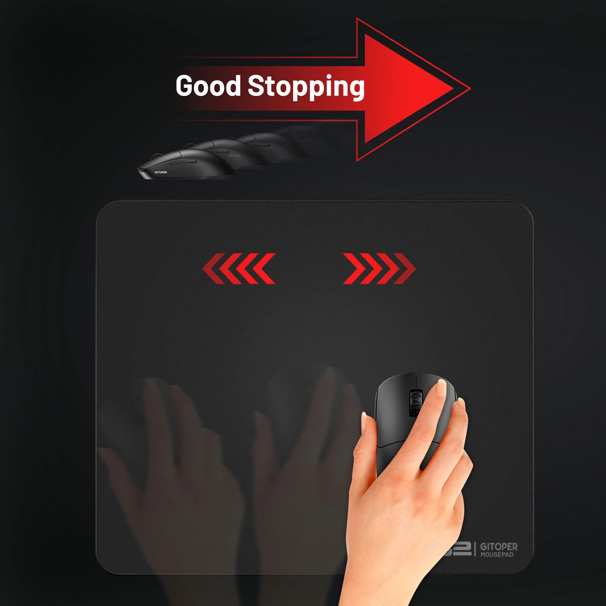 GITOPER G2 Large eSports Gaming Mouse Pad - Non-Slip Rubber Base, Smooth Surface for Precision Control - Perfect for PC, Laptop, Gaming & Office Use