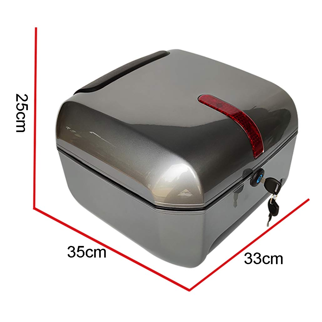Universal Motorcycle Top Box - Waterproof Scooter Tail Trunk Luggage Storage Carrier with Soft Backrest for Motorbike & Moped | Rear Case for Commuting, Touring & Daily Storage