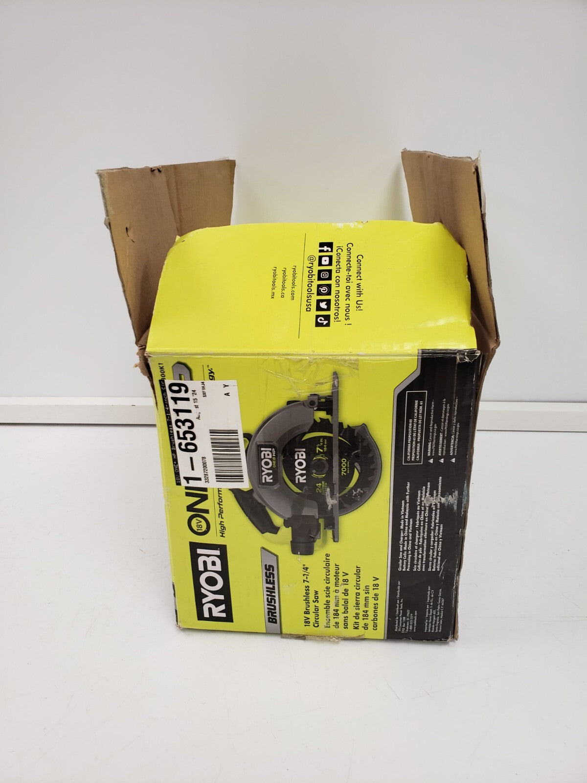 Ryobi PBLCS300 18V Cordless Circular Saw with Laser Guide - Perfect for Woodworking, DIY Projects, and Home Renovations