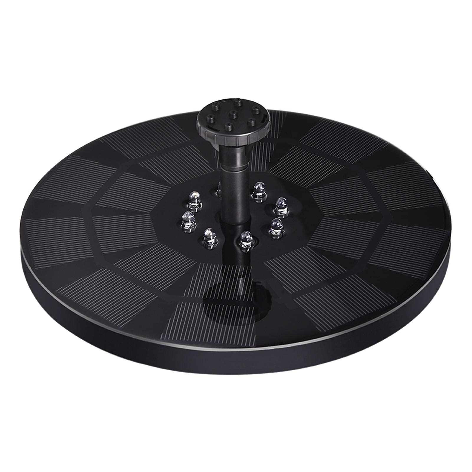 3W Solar Powered Fountain Pump with LED Lights - 8 Adjustable Water Styles for Bird Baths, Ponds, Gardens & Swimming Pools | Outdoor Decoration & Relaxation Water Feature