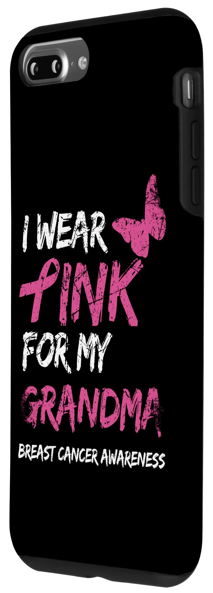 iPhone 7 Plus/8 Plus Pink Ribbon Case - Breast Cancer Awareness Cover for Grandma | Perfect Gift for Survivors & Supporters