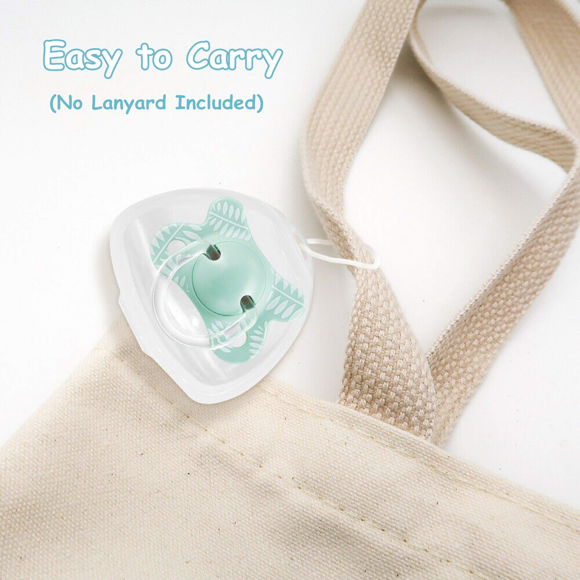4 Pack Pacifier Holder Case with Clip - Baby Pacifier Storage Box & Binky Organizer for Travel, Daycare & On-the-Go (Pacifier Accessories)