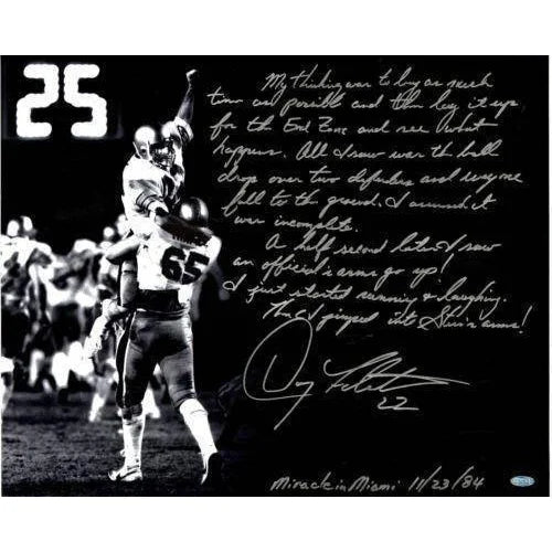 Doug Flutie Autographed Hail Mary Over Miami Boston College 16x20 Story Photo - Steiner Sports Memorabilia - Perfect for Football Fans, Collectors, and Man Cave Decor
