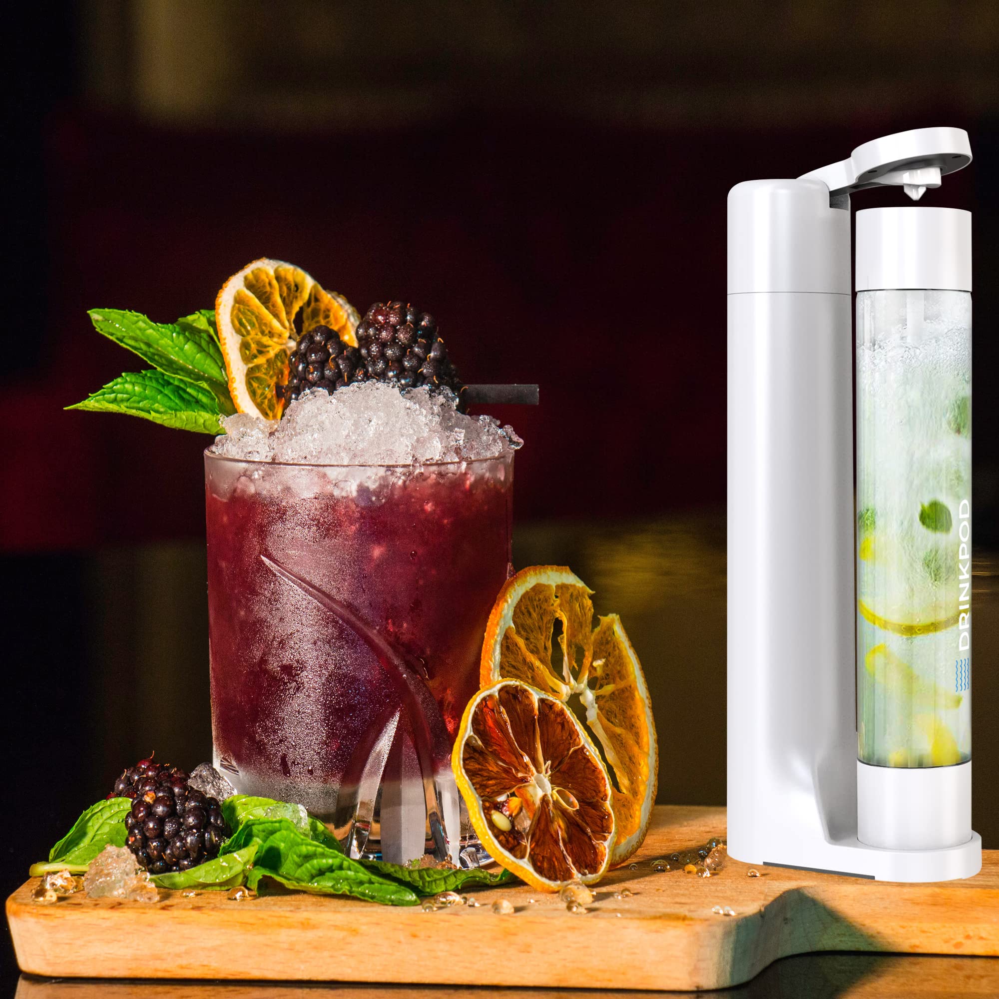 Fizzpod Sparkling Water Maker - Soda Machine with 3 x 1L Carbonating Bottles, Compatible with 60L CO2 Carbonator - Make Homemade Seltzer & Fruit-Infused Fizzy Drinks - Perfect for Parties, Home Bars & Healthy Hydration