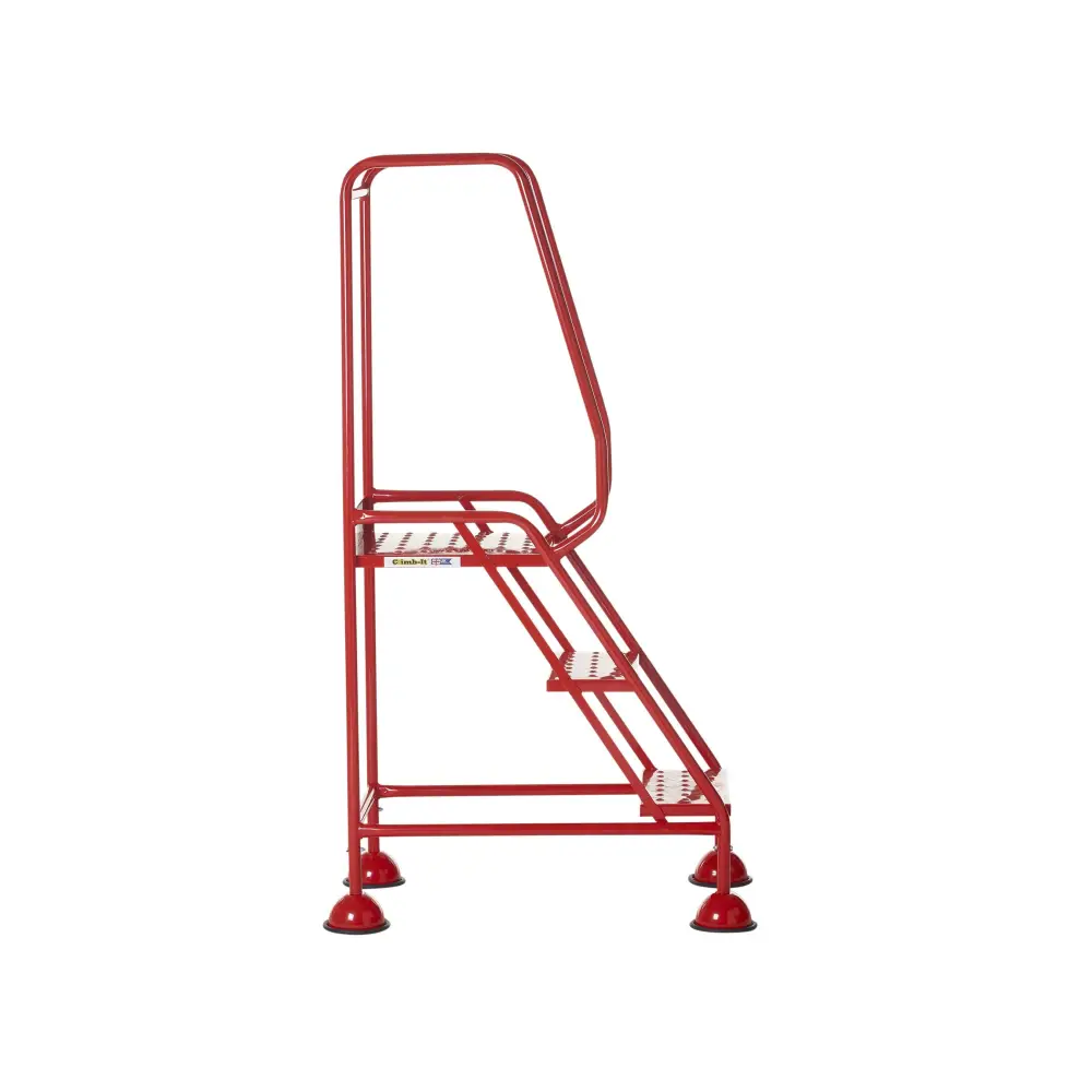 Climb It UK Domed Feet Steps - Red Non-Slip Ladder Accessories for Home, Garage, and Workshop Use