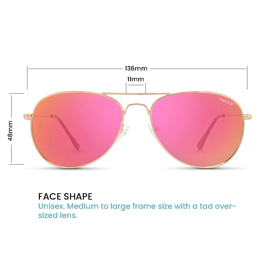 NECTAR Classic Polarized Sunglasses for Men & Women - 100% UV Protection Metal Frame Aviator Style - Perfect for Driving, Beach & Outdoor Activities