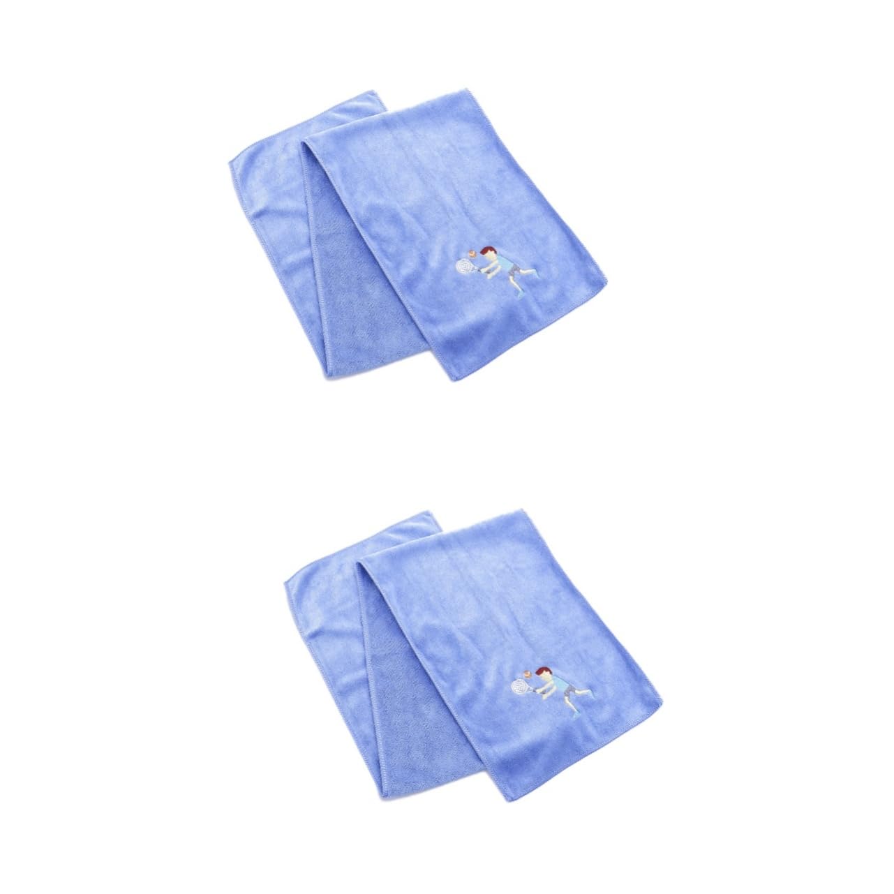 OHPHCALL 2-Pack Blue Microfiber Gym Towels - Quick Dry Sports Towel for Running, Cycling, Workout & Exercise Bikes | Lightweight & Absorbent Fitness Towel for Gym, Yoga & Outdoor Activities