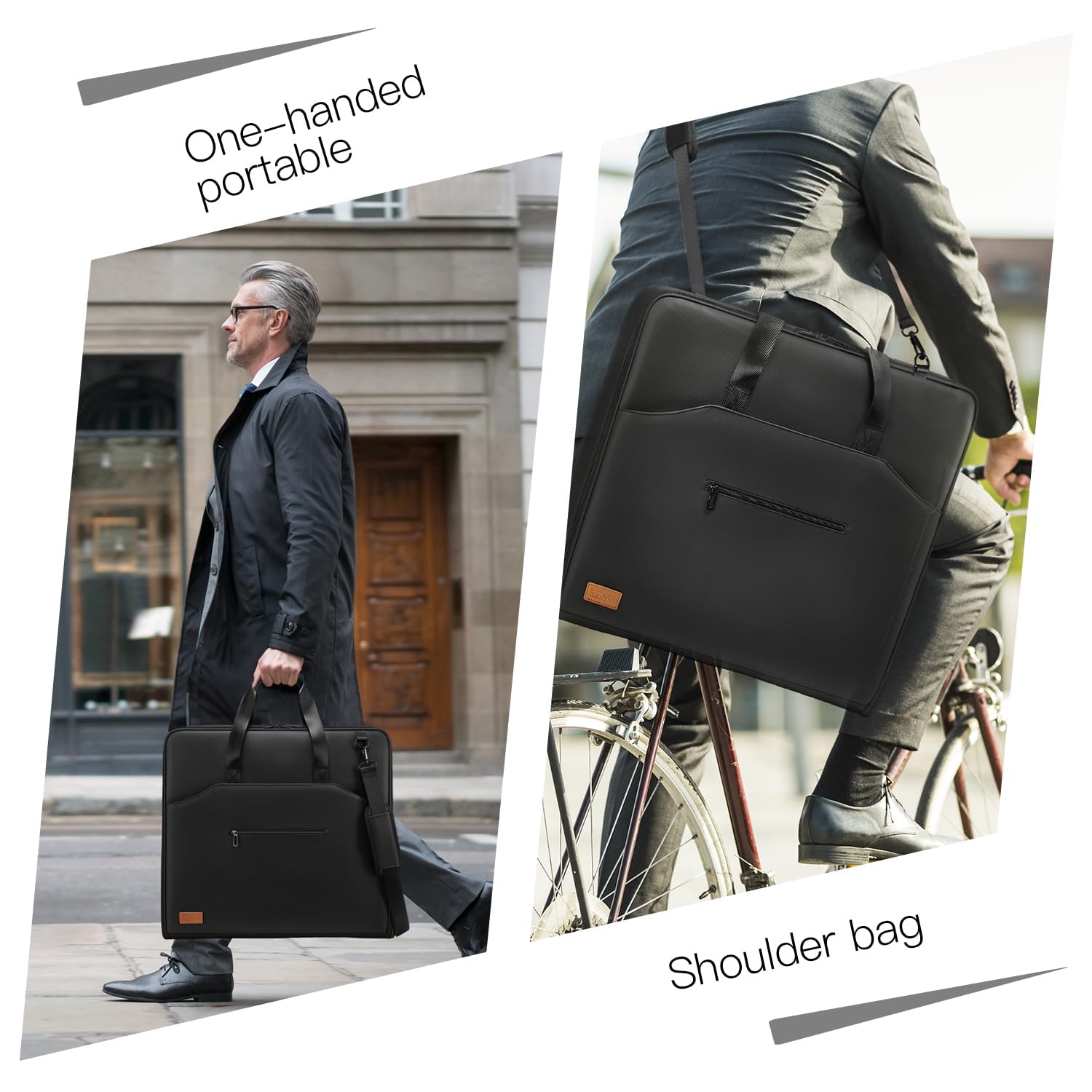 Moulyan Waterproof Travel Garment Bag for Hanging Clothes - Carry On Suit Bag with Adjustable Straps for Men & Women (Black) - Perfect for Business Trips, Weddings & Airplane Travel