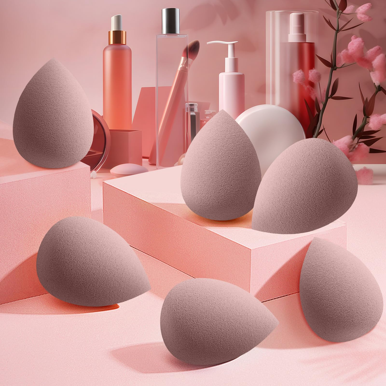 6 PCS Makeup Sponges Set - Latex Free Beauty Blending Sponge for Liquid, Cream & Powder Foundation - Super Soft Makeup Sponge for Flawless Application - Perfect for Daily Makeup & Professional Use