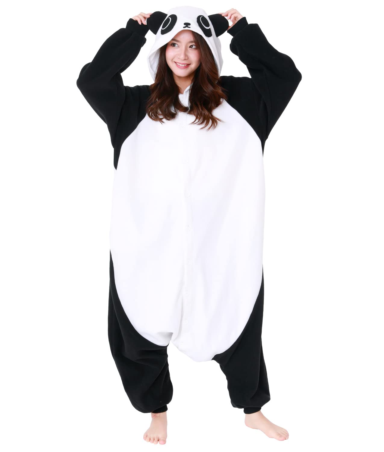 SAZAC Panda Kigurumi Onesie - Soft Plush Animal Jumpsuit for Adults, Halloween Costume, Cosplay, Pajamas & Loungewear | Perfect for Parties, Sleepovers and Anime Conventions