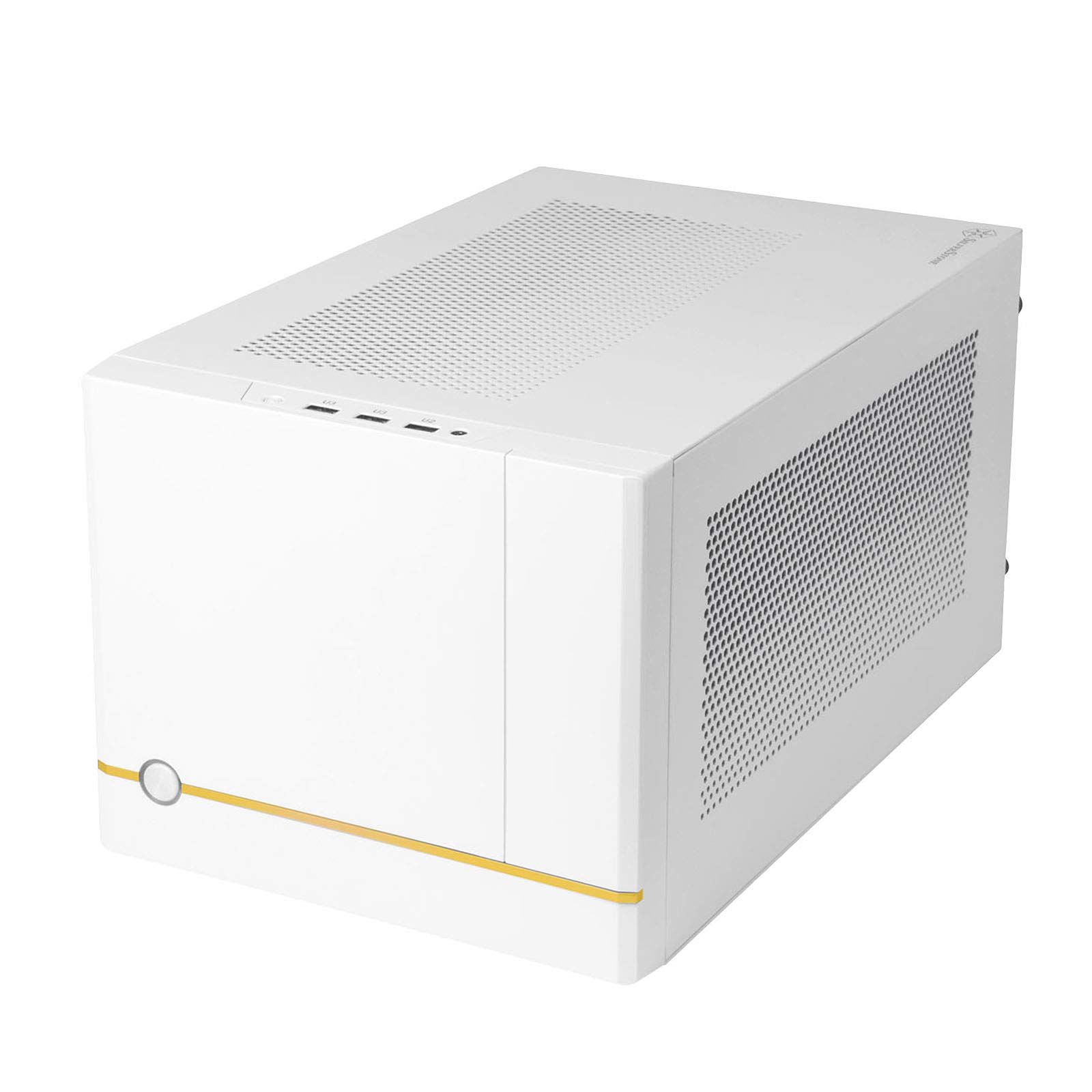 SilverStone Technology SUGO 14 SG14 White Mini-ITX Cube PC Case - Supports 3 Slot Full Length GPUs, ATX PSU & 240mm AIO - 4 Removable Panels (SST-SG14W) - Perfect for Compact Gaming Rigs & Home Theater PCs
