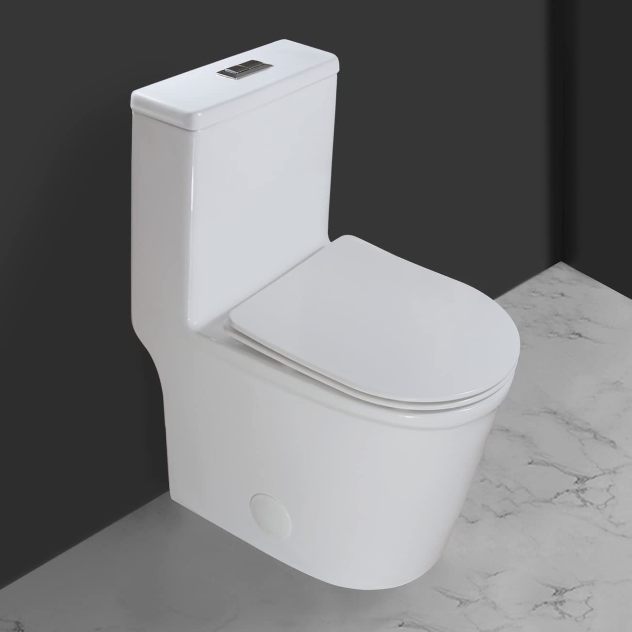 WinZo WZ5069 Compact One-Piece Toilet with Dual Flush, 12