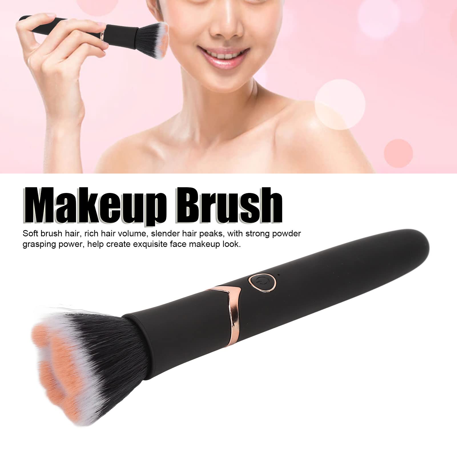 Rechargeable Electric Makeup Brush - 10-Speed Vibrating Blush & Powder Brush for Concealer, Foundation & Contouring | Perfect for Travel, Home & Professional Makeup Application