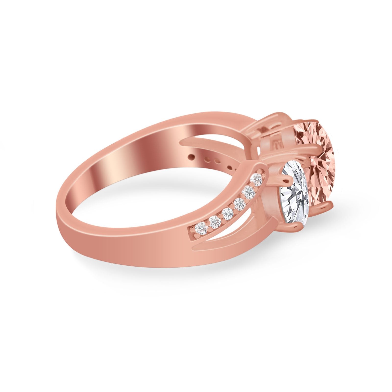 3 Stone Oval Wedding Ring - 925 Sterling Silver with Simulated Cubic Zirconia | Elegant Engagement, Anniversary & Bridal Jewelry Gift for Women